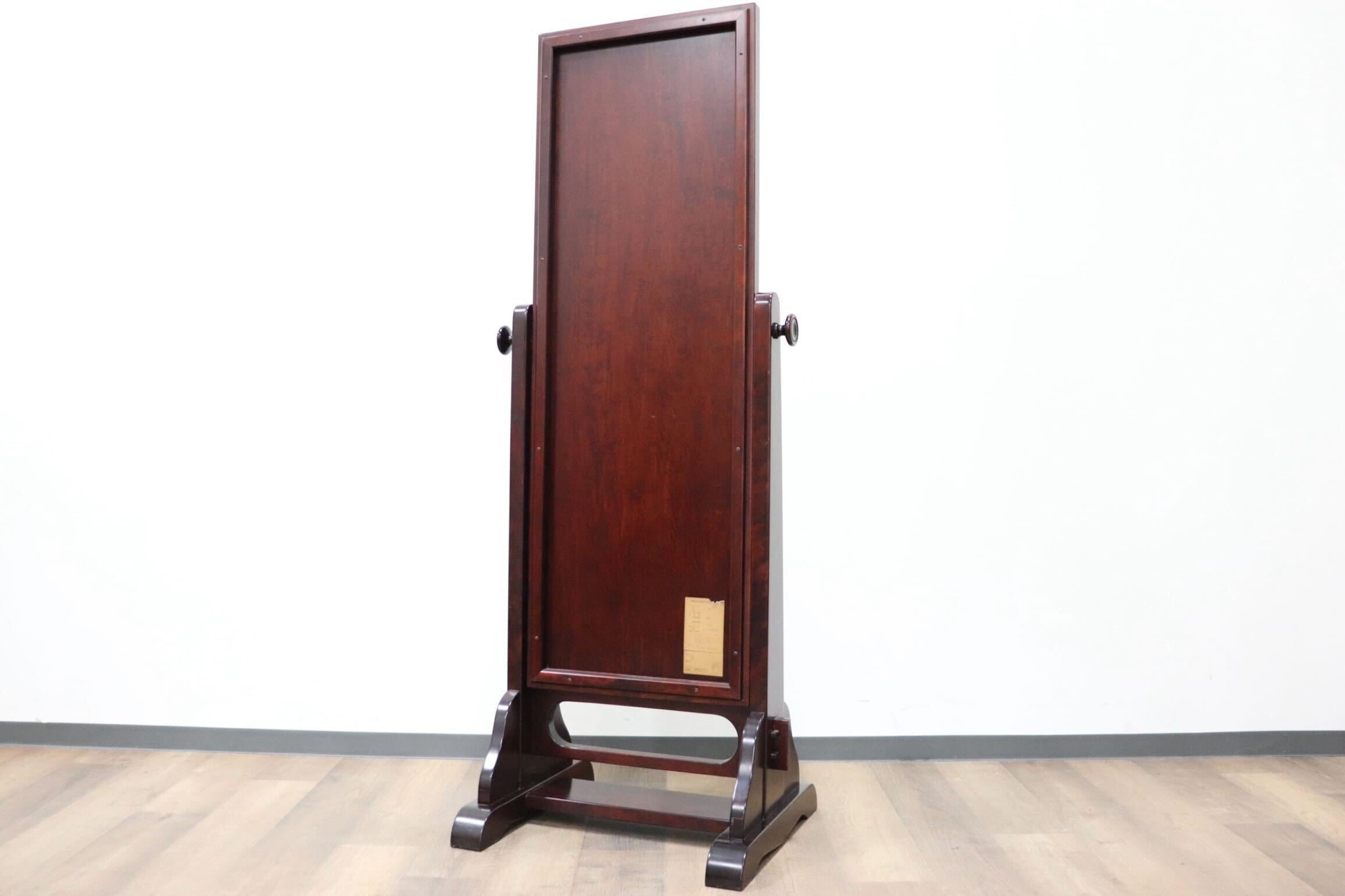 GMGF107○安芸民芸 スタンドミラー 鏡 姿見 全身鏡 椛 樺材 無垢材 和家具 民芸家具 伝統工芸 和室 和モダン レトロ アンティーク