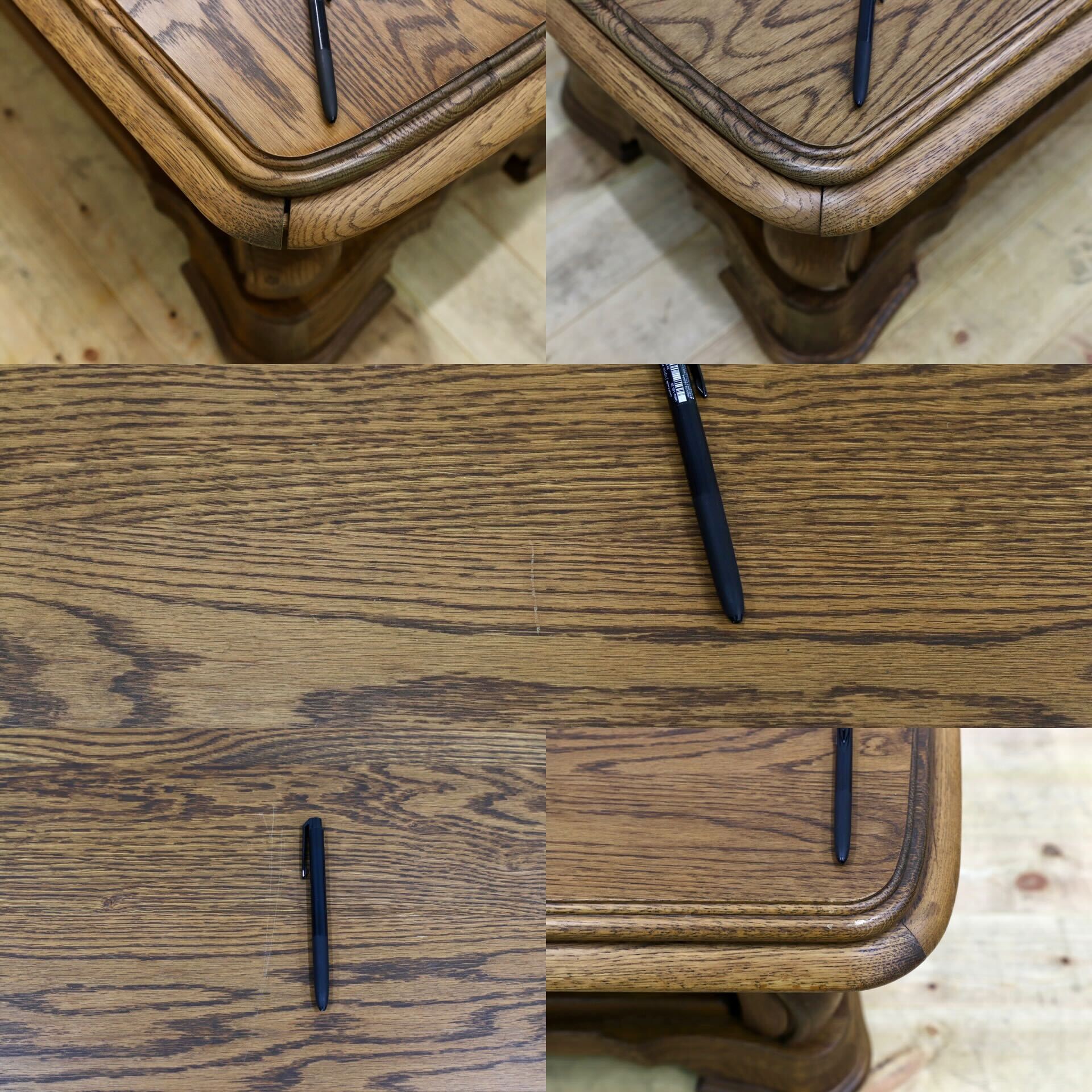 GMGT226○オランダ製 ダッチカントリー オーク無垢材 センターテーブル リビングテーブル クラシック アンティーク 応接 机