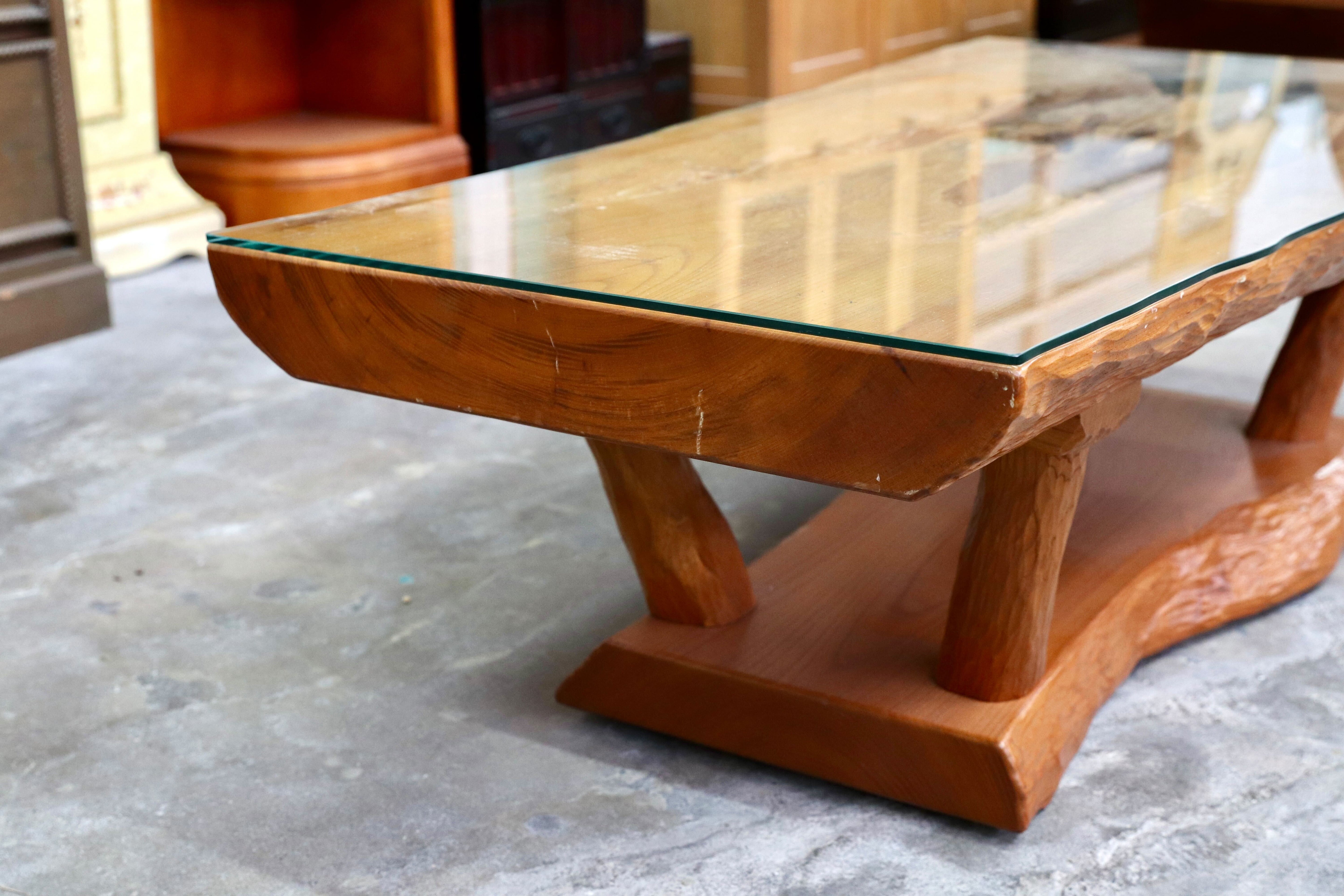 GMIH362○杉材 センターテーブル リビングテーブル 応接机 和モダン レトロ アンティーク 和家具 座敷 和室