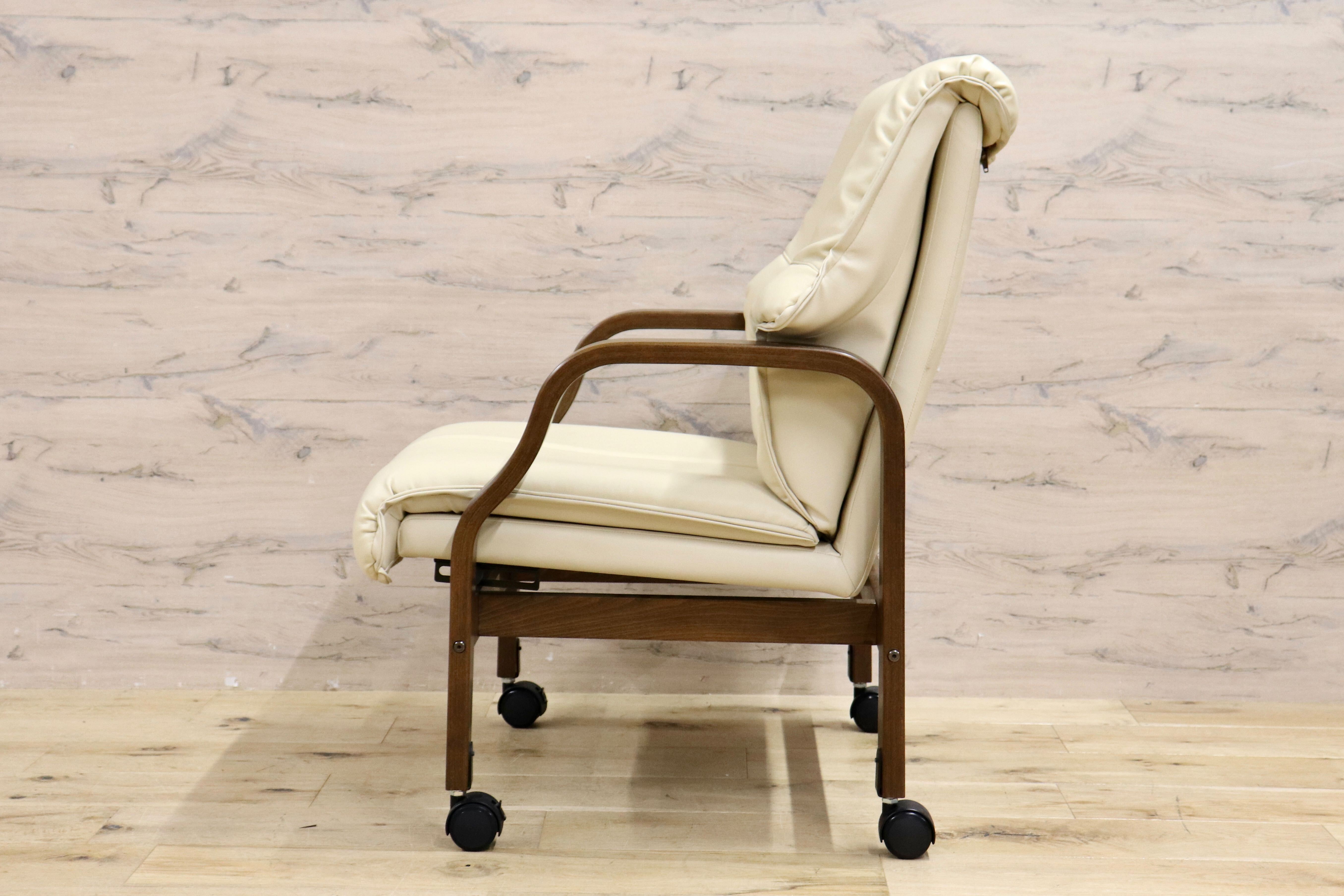 GMIS110B○冨士ファニチア / FUJI FURNITURE リクライニング アームチェア ダイニングチェア キャスターチェア 椅子 レザー
