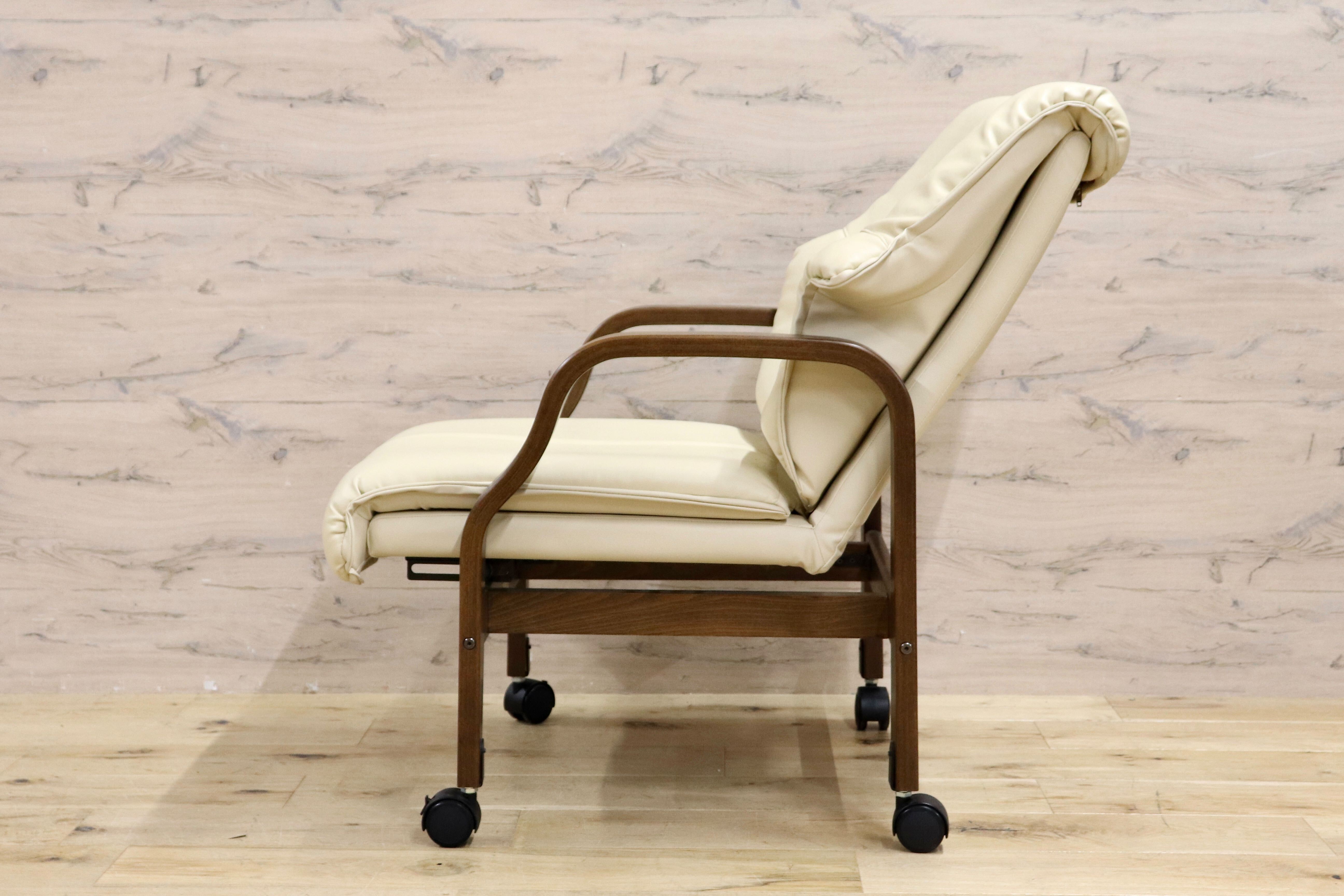 GMIS110B○冨士ファニチア / FUJI FURNITURE リクライニング アームチェア ダイニングチェア キャスターチェア 椅子 レザー