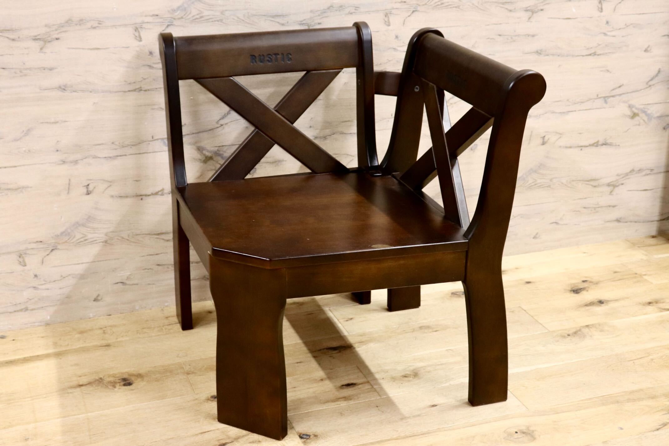 GMIH261C○karimoku / カリモク RUSTIC ルスティック コーナーベンチ ベンチチェア 椅子 国産家具 廃番 ヴィンテージ