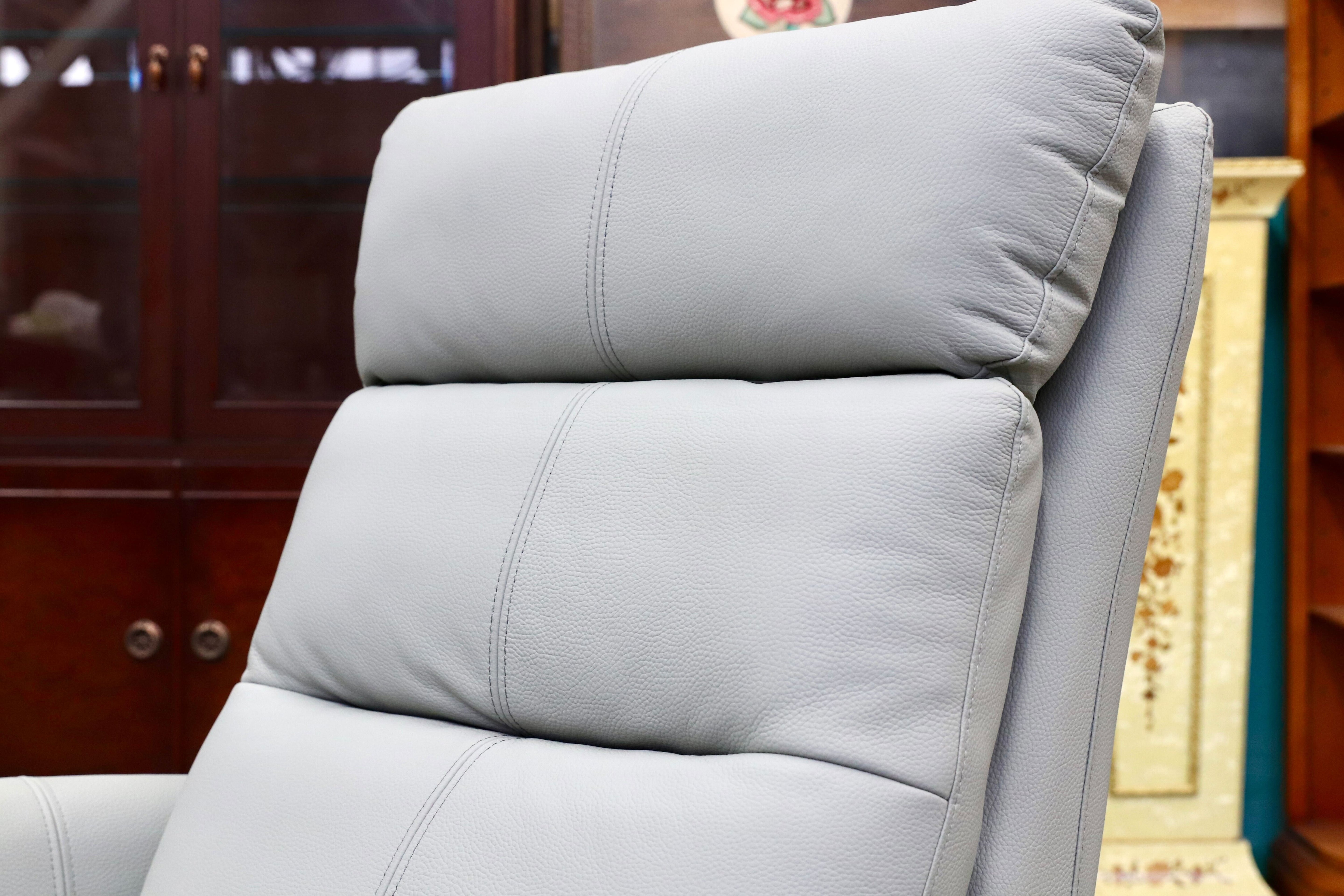 GMIH381○ヤマダオリジナル 電動パーソナルチェア ライトグレー 本革 レザー 1人掛けソファ シングルソファ