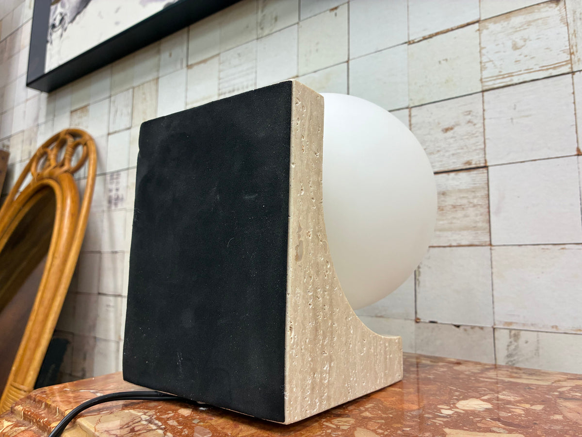 GMJN60○Asheville Decor / アシュビルデコ HT3265TR テーブルスタンド テーブルランプ トラバーチン オパールガラス 定価約7.5万円 展示品