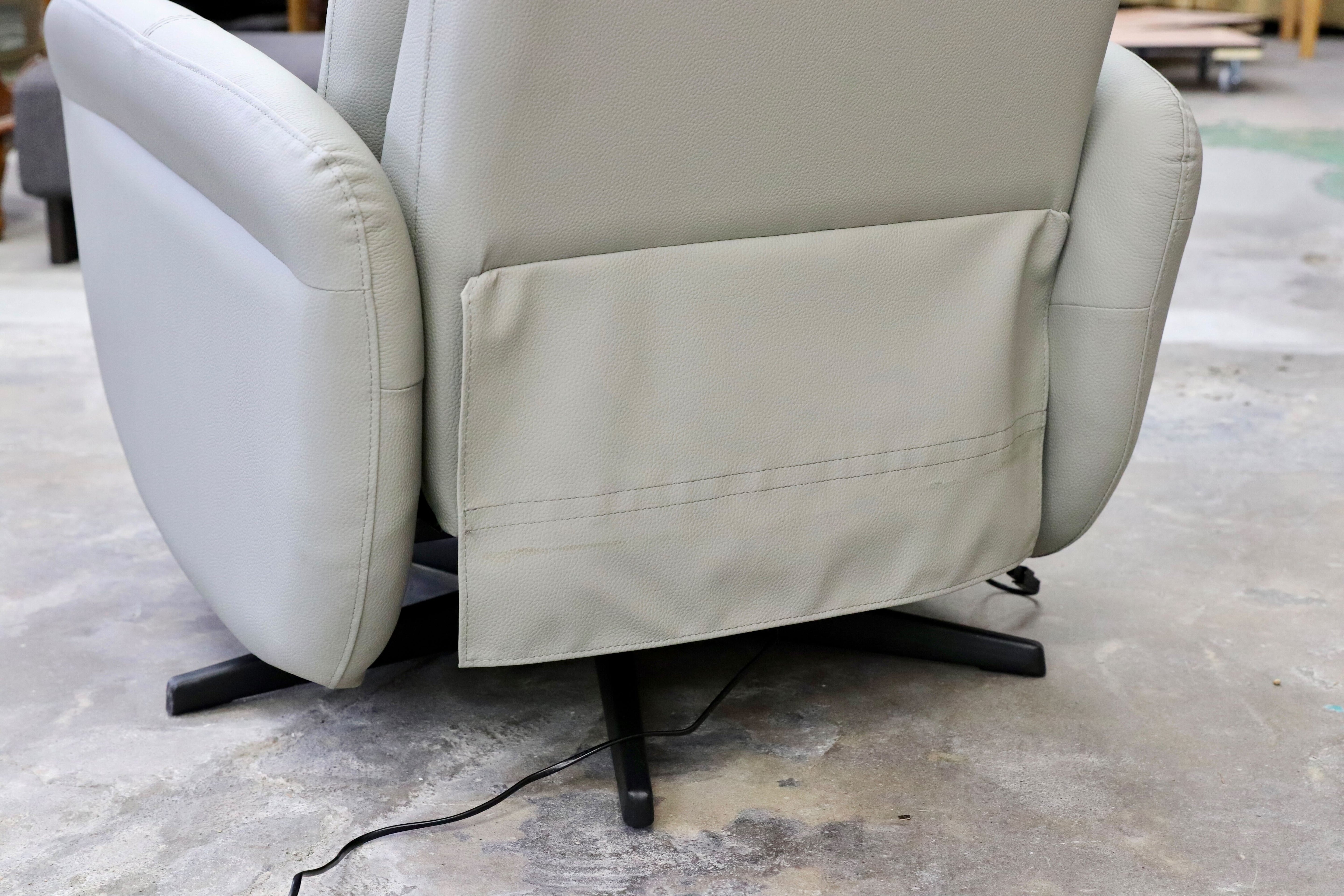 GMIH381○ヤマダオリジナル 電動パーソナルチェア ライトグレー 本革 レザー 1人掛けソファ シングルソファ