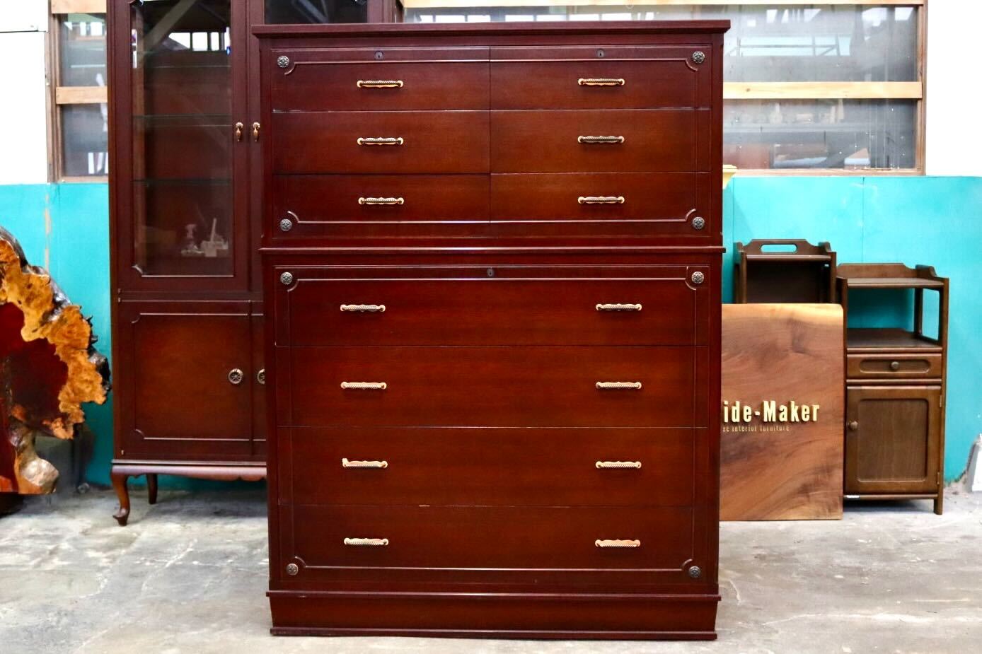 GMHH509D○メープル不二屋 神戸洋家具 クラシック 7段チェスト チェスト 収納家具 引き出し ヨーロピアン ヴィンテージ 稀少