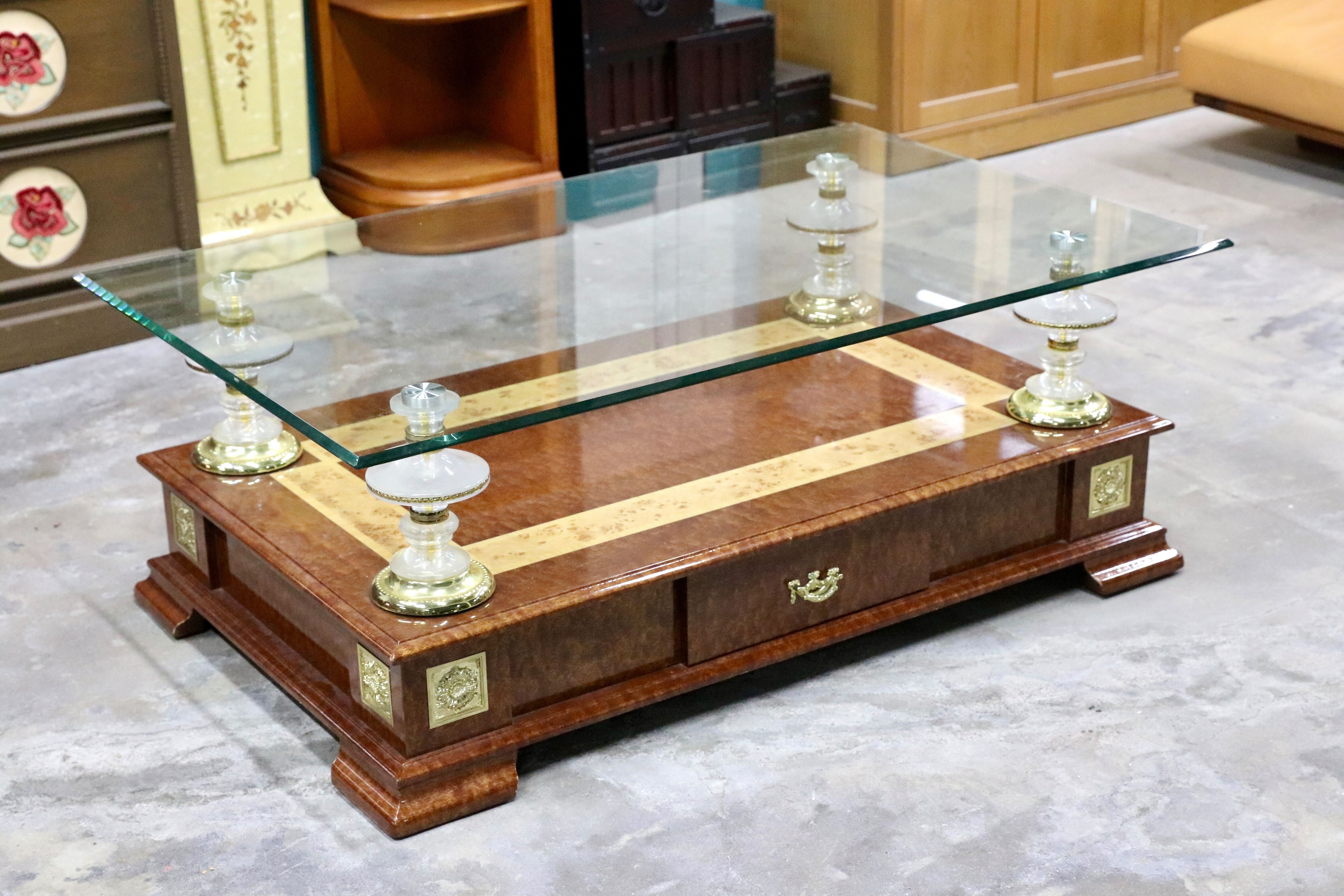 GMIK721○ラグジュアリー モダン センターテーブル リビングテーブル ガラステーブル 西洋 クラシック 応接机