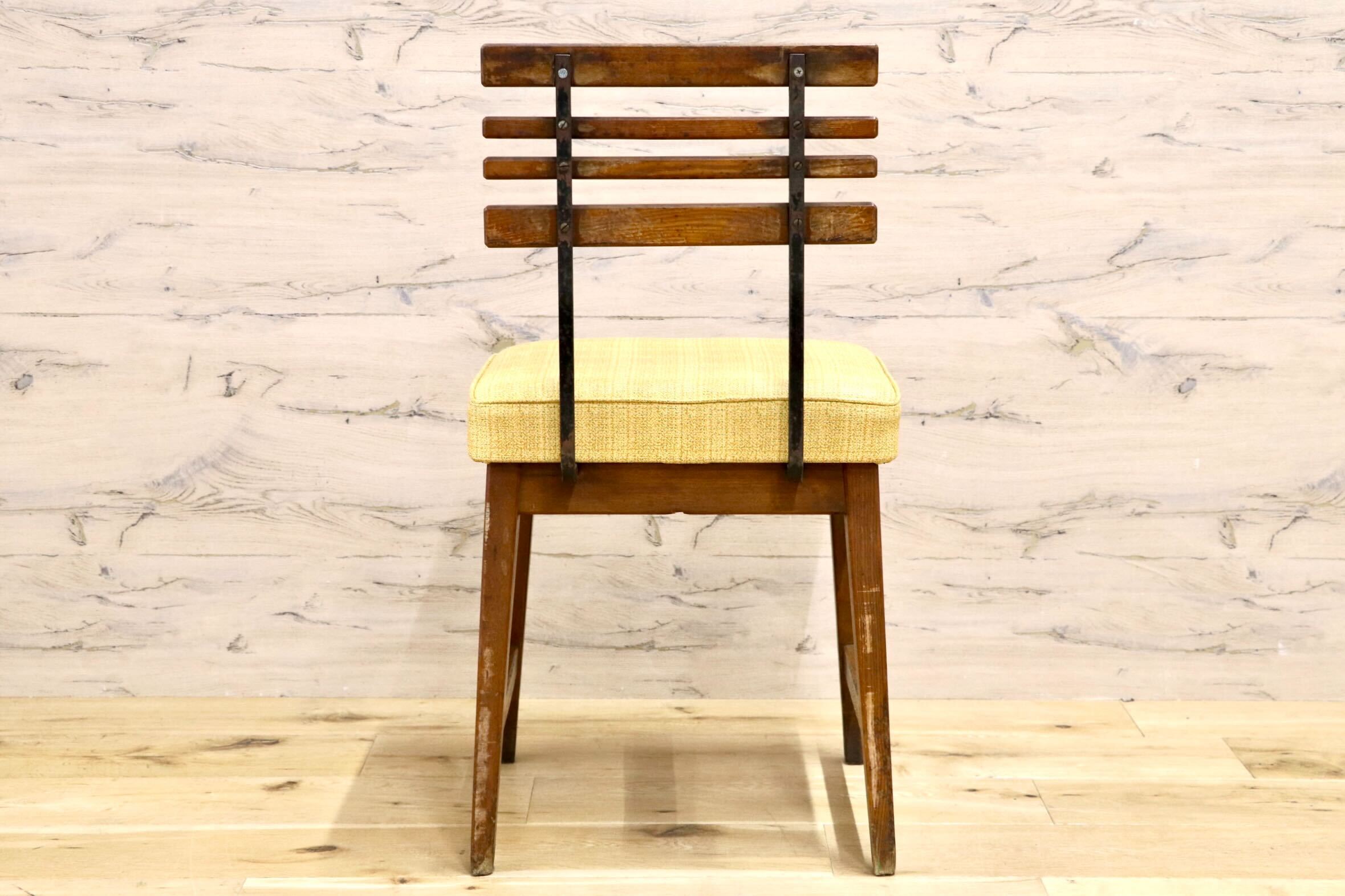 GMIS495G○アンティーク 北欧スタイル ヴィンテージ ダイニングチェア デスクチェア コンパクトチェア 木製 ビニールレザー レトロ カフェ