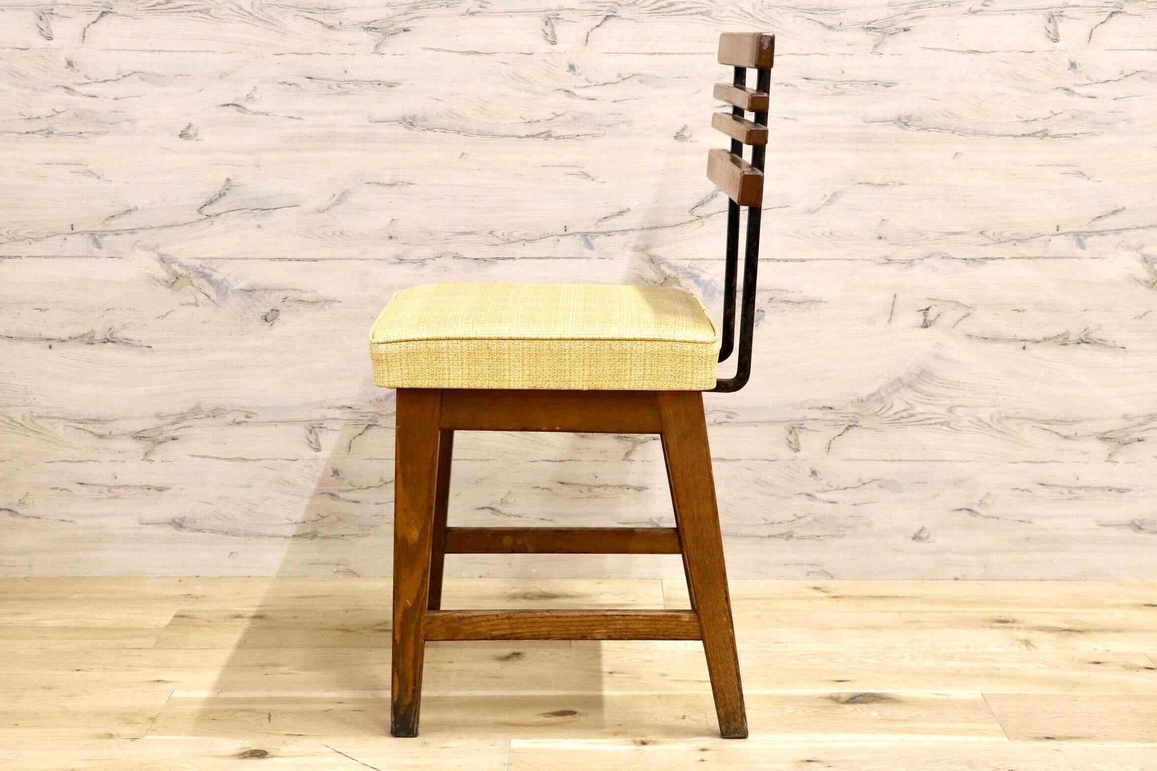 GMIS495H○アンティーク 北欧スタイル ヴィンテージ ダイニングチェア デスクチェア コンパクトチェア 木製 ビニールレザー レトロ カフェ