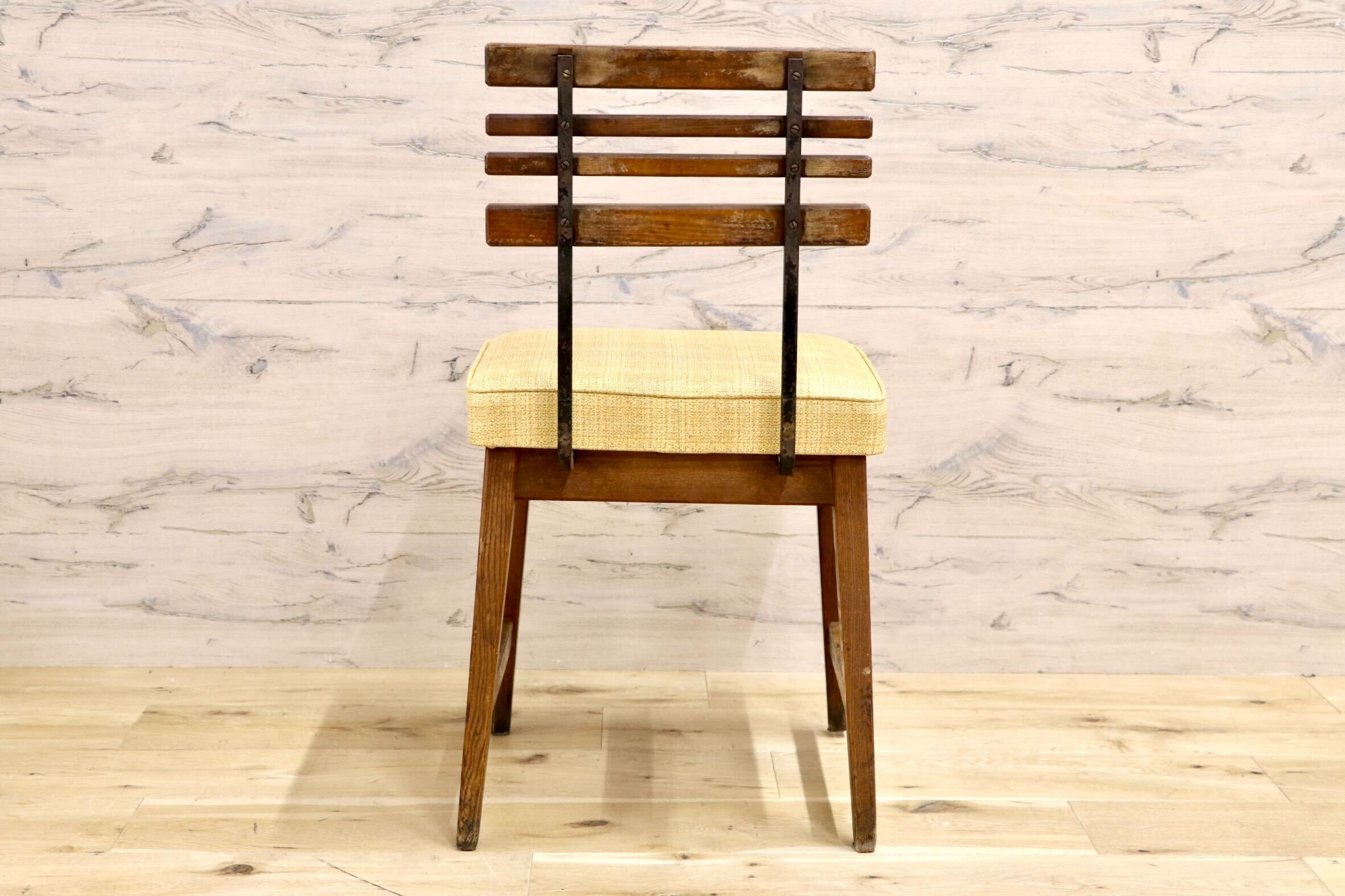 GMIS495H○アンティーク 北欧スタイル ヴィンテージ ダイニングチェア デスクチェア コンパクトチェア 木製 ビニールレザー レトロ カフェ