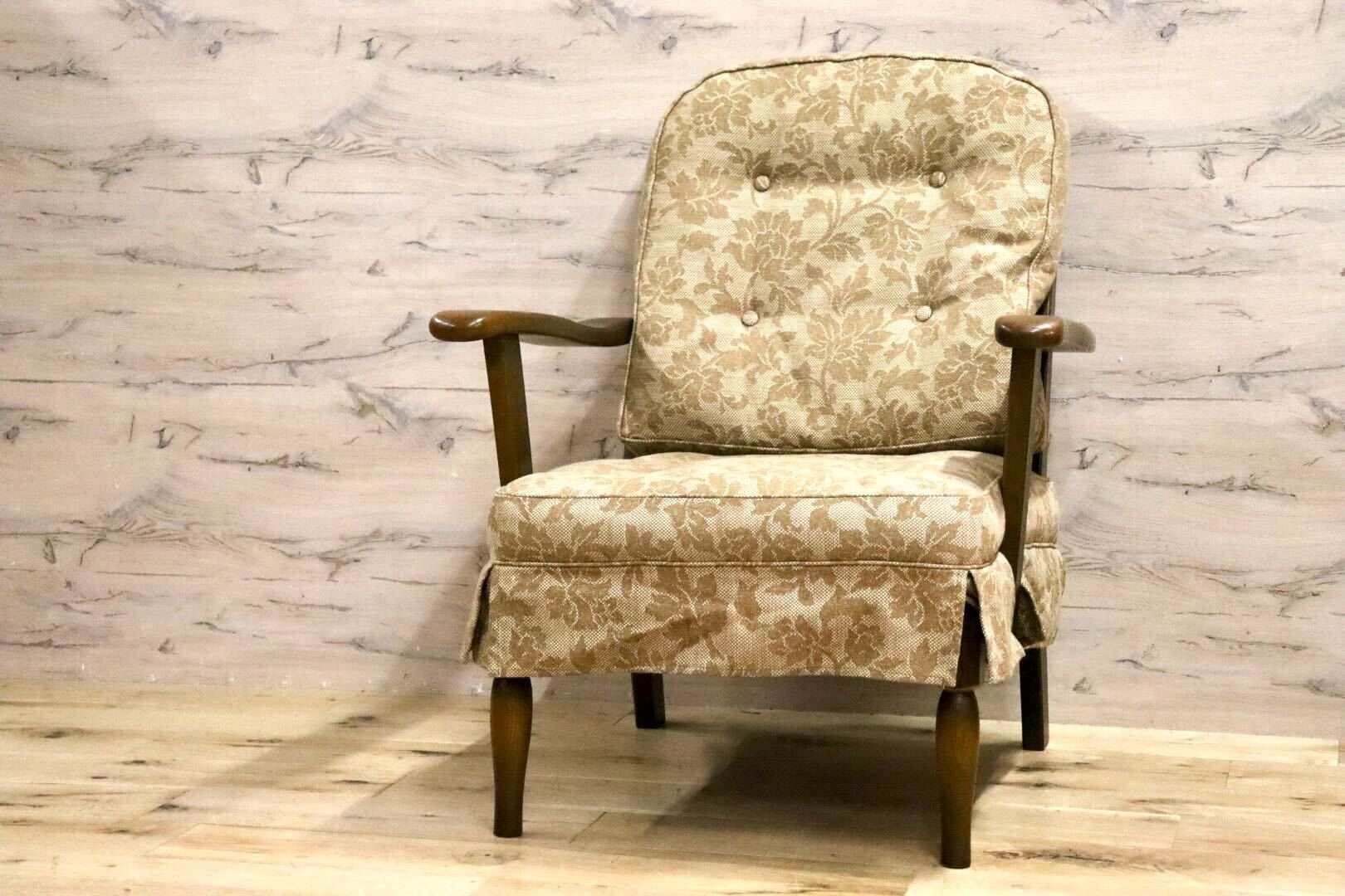 GMHS257A○飛騨産業 / HIDA キツツキ 穂高 アームチェア 1人掛けソファ シングルソファ ファブリック カントリー クラシック 国産家具