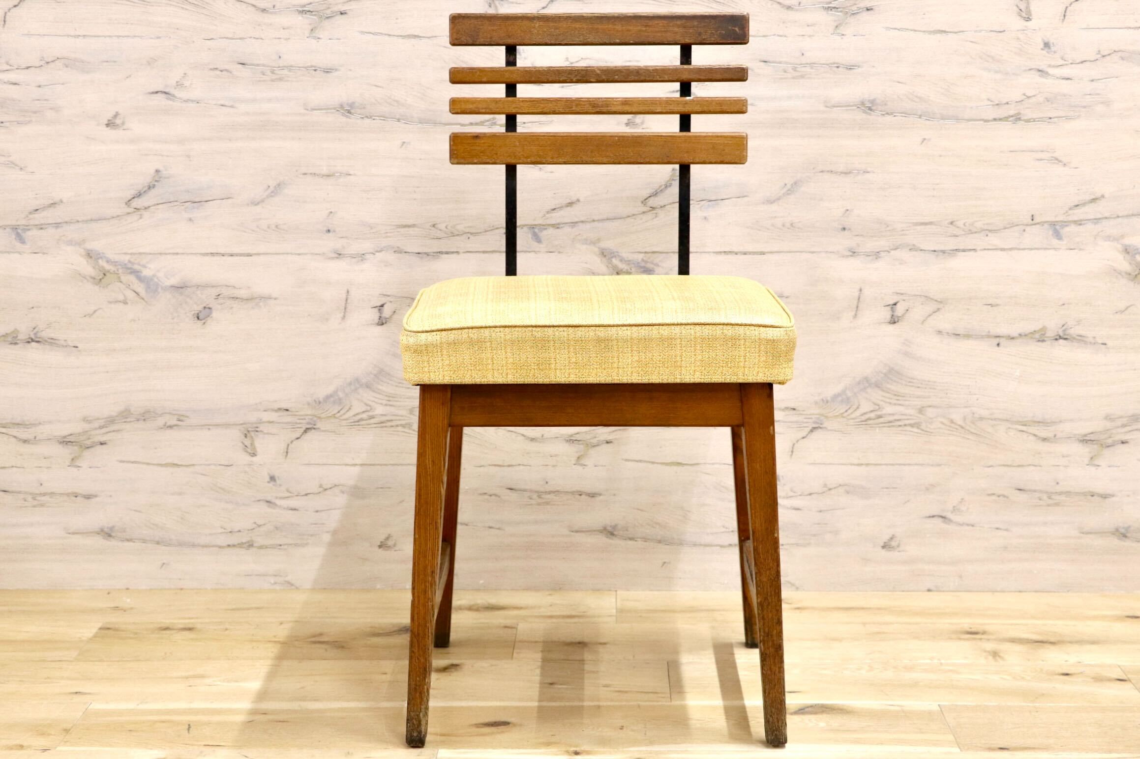 GMIS495I○アンティーク 北欧スタイル ヴィンテージ ダイニングチェア デスクチェア コンパクトチェア 木製 ビニールレザー レトロ カフェ