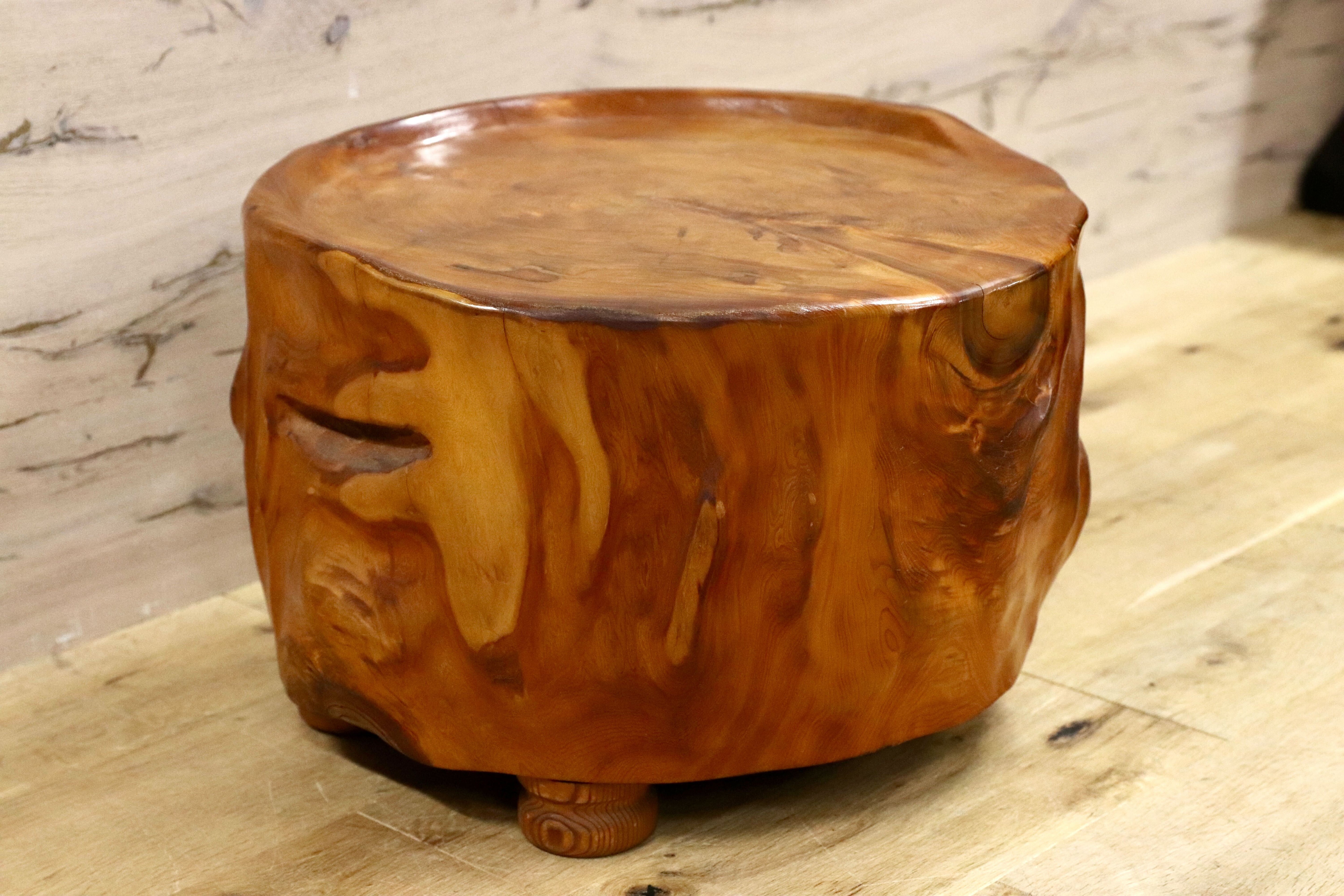 GMHH124B○世界遺産屋久杉 無垢材 スツール 椅子 腰掛け 和家具 工芸品 アンティーク チェア