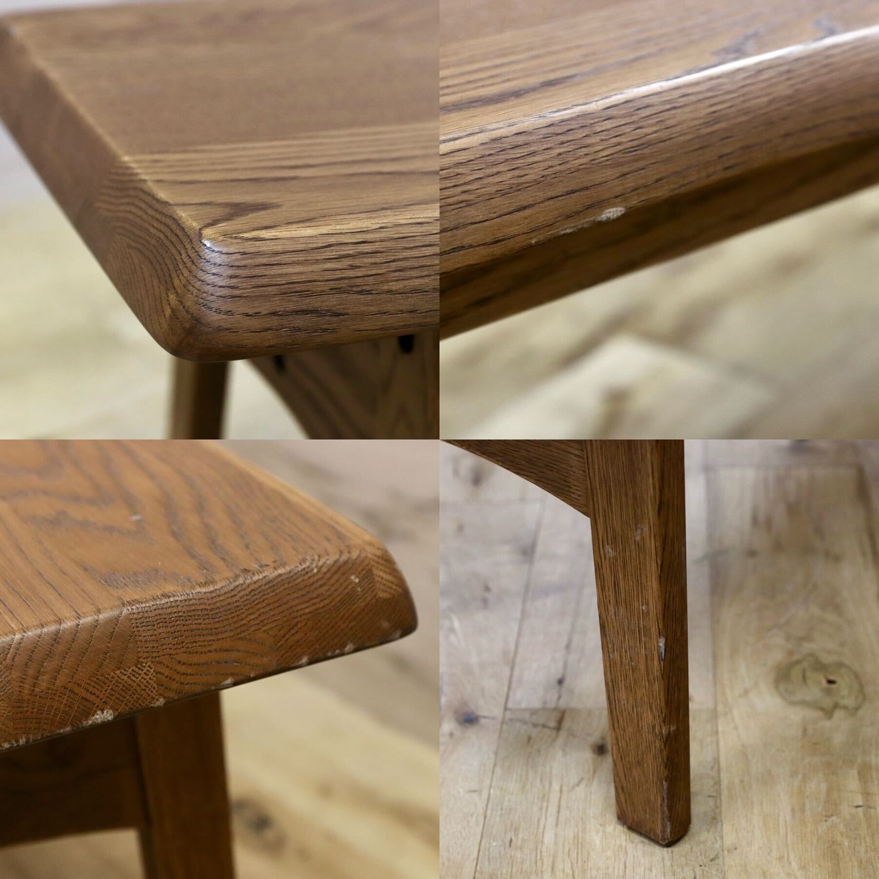 GMHH78○オーク無垢材 ダイニングチェア 椅子 長椅子 ベンチ 和モダン レトロ カントリー カフェ ノスタルジック