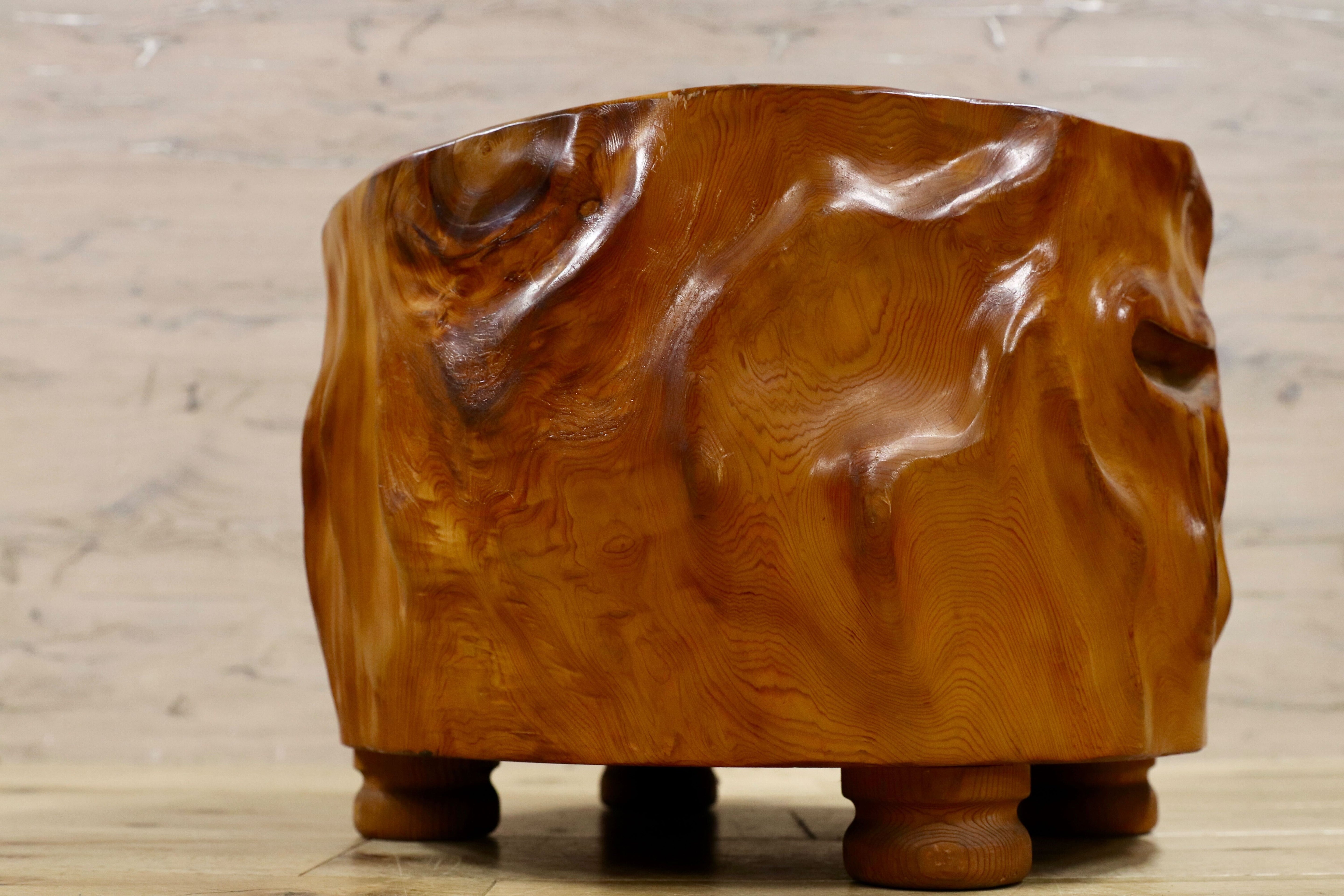 GMHH124B○世界遺産屋久杉 無垢材 スツール 椅子 腰掛け 和家具 工芸品 アンティーク チェア