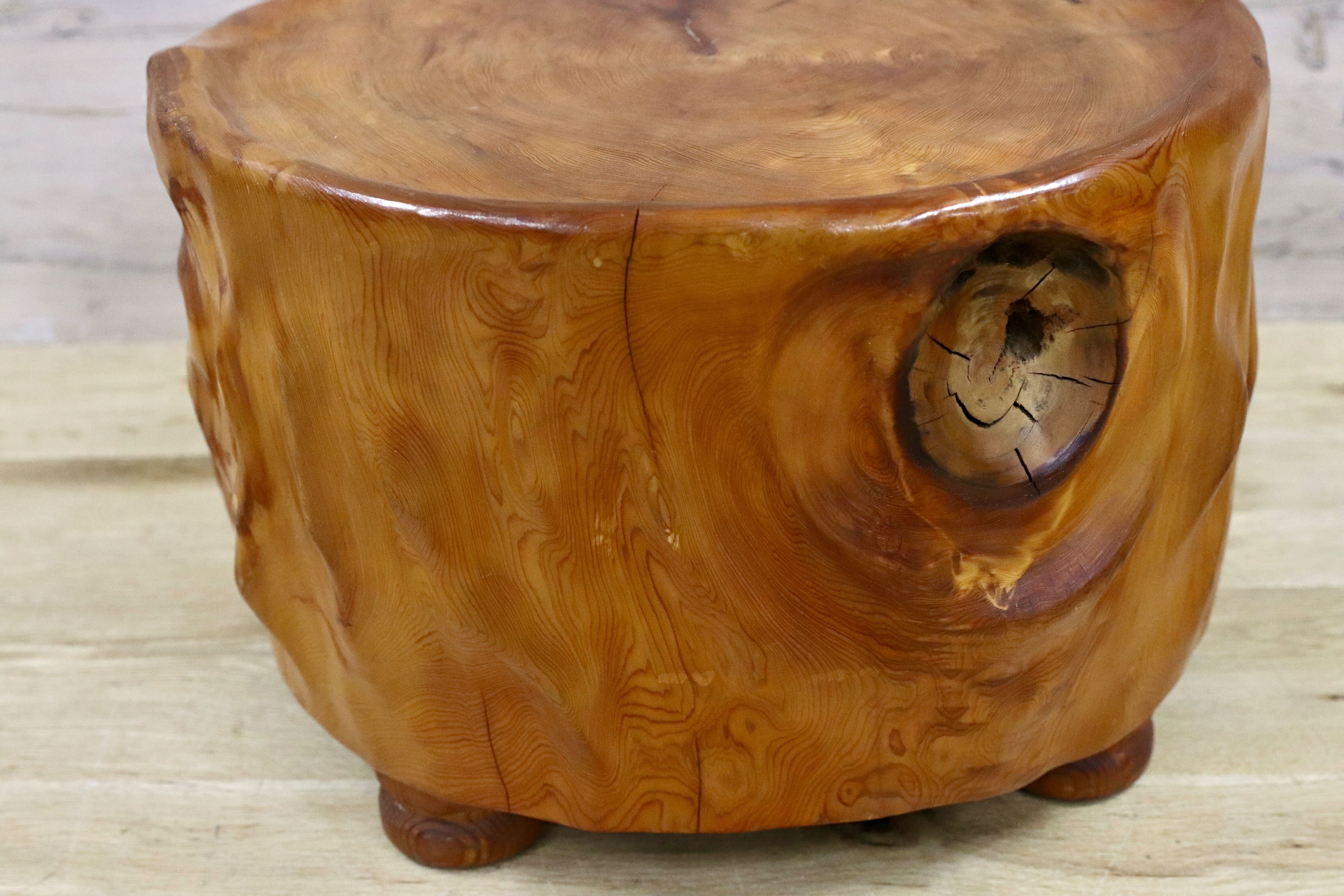 GMHH124B○世界遺産屋久杉 無垢材 スツール 椅子 腰掛け 和家具 工芸品 アンティーク チェア