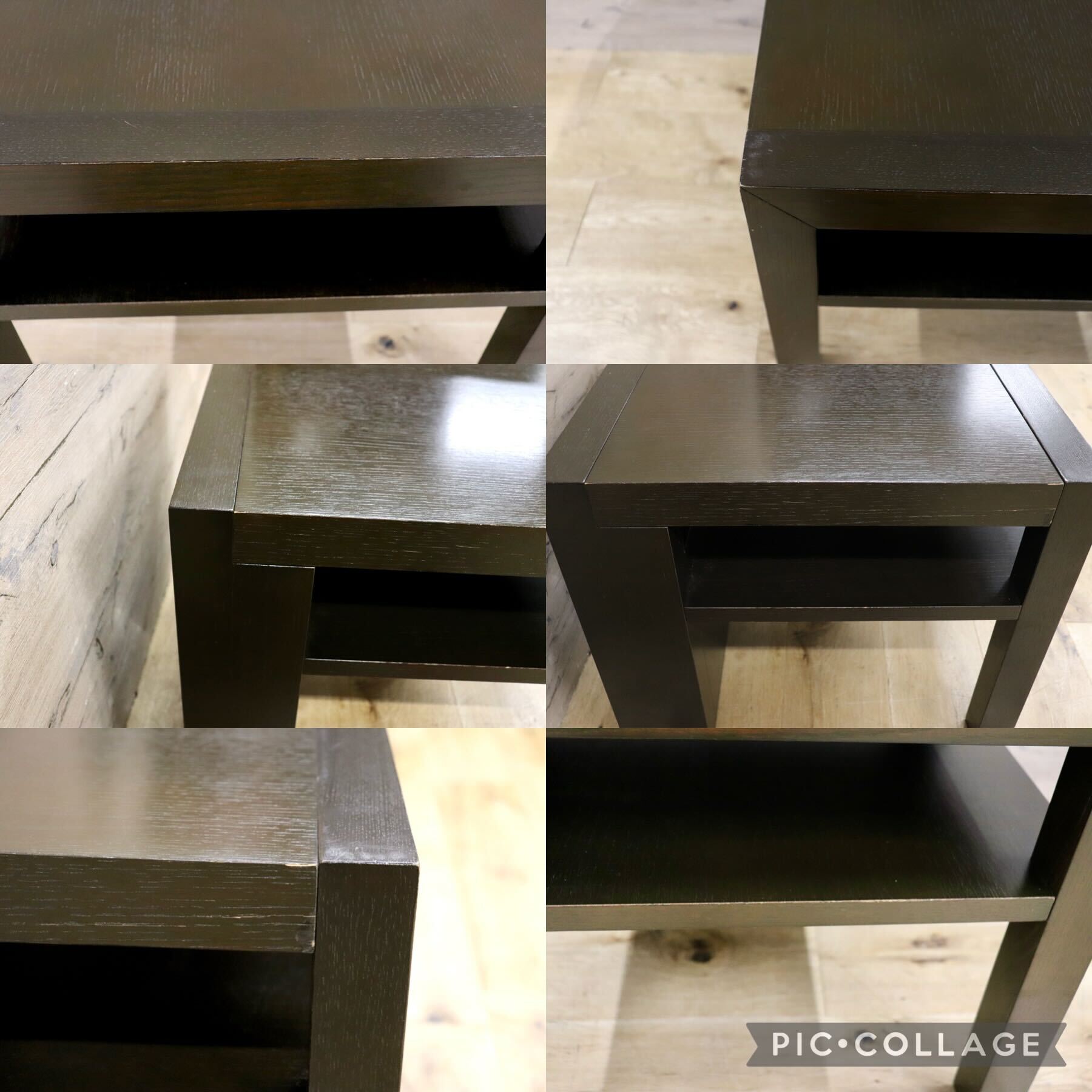 GMHN2B○IDC大塚家具 レクタ サイドテーブル ナイトテーブル 木製 マガジンラック 収納 ダークブラウン スタイリッシュ