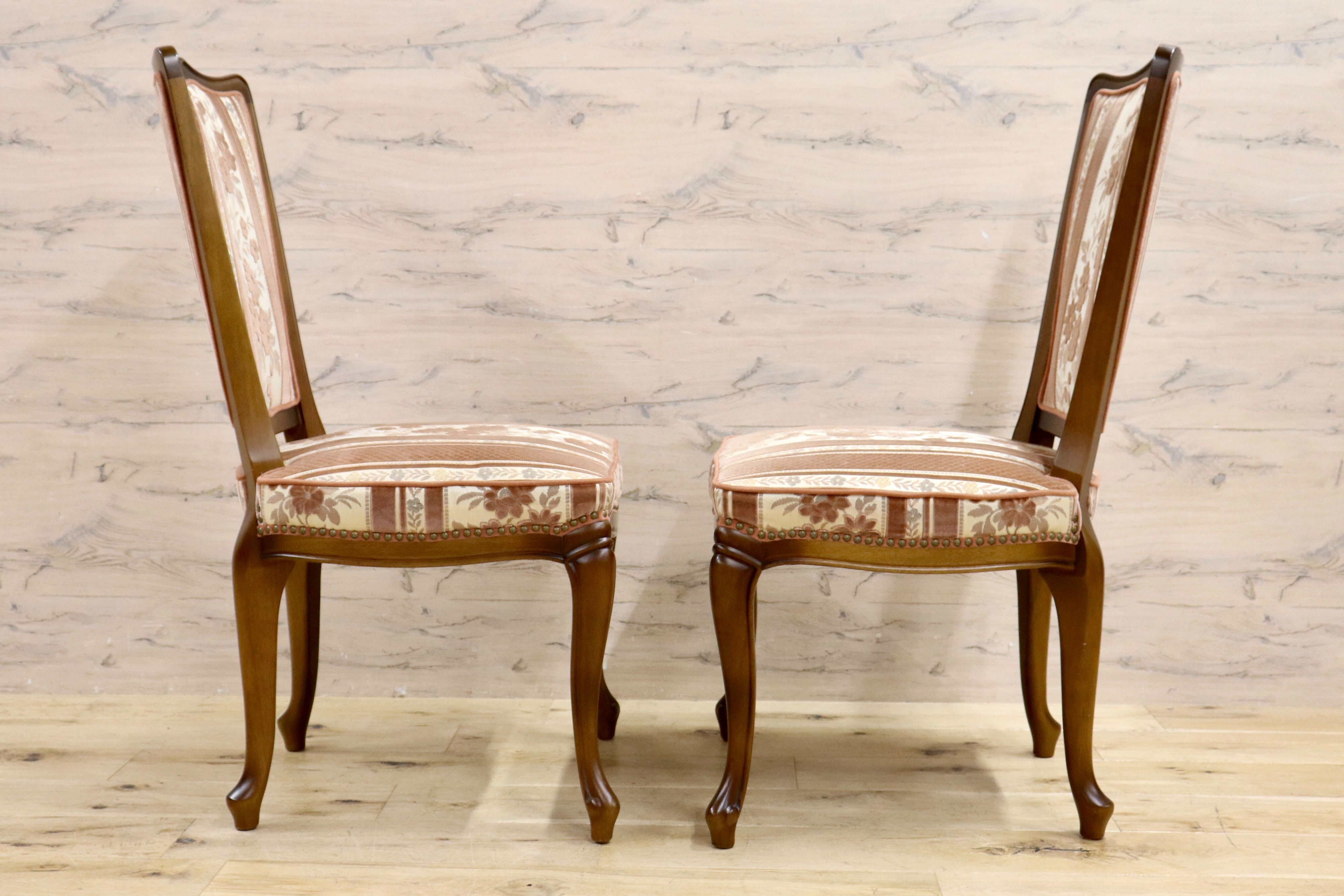 GMIS112C○maruni / マルニ マキシマム エドワードチェア ダイニングチェア 2脚セット 猫脚 鋲打ち アンティーク ロココ調 定価約30万