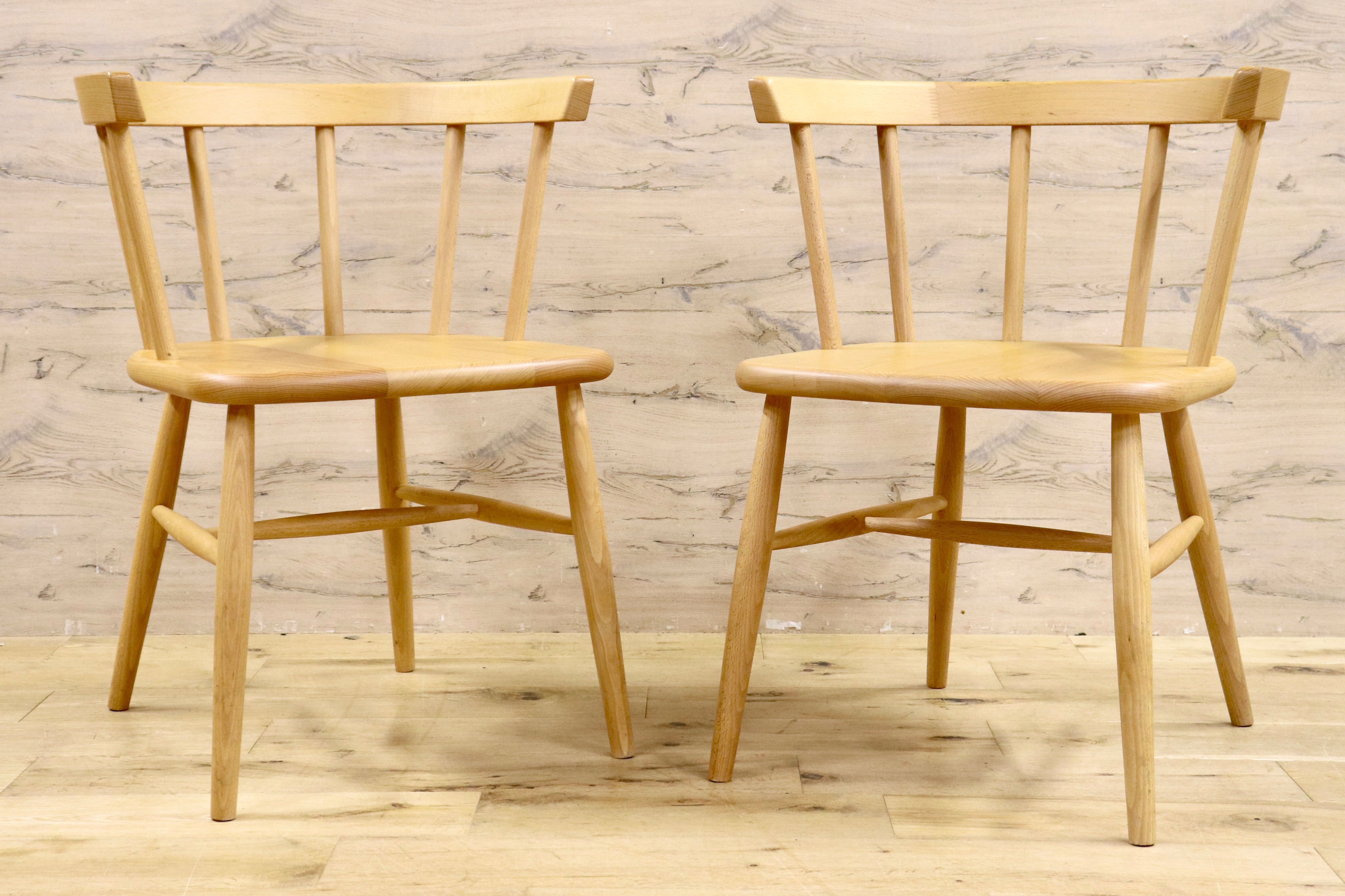 GMIH263F○KINOSHITA / キノシタ calore ダイニングチェア 2脚セット セミアームチェア 椅子 シンプル ナチュラル 木製家具 北欧スタイル