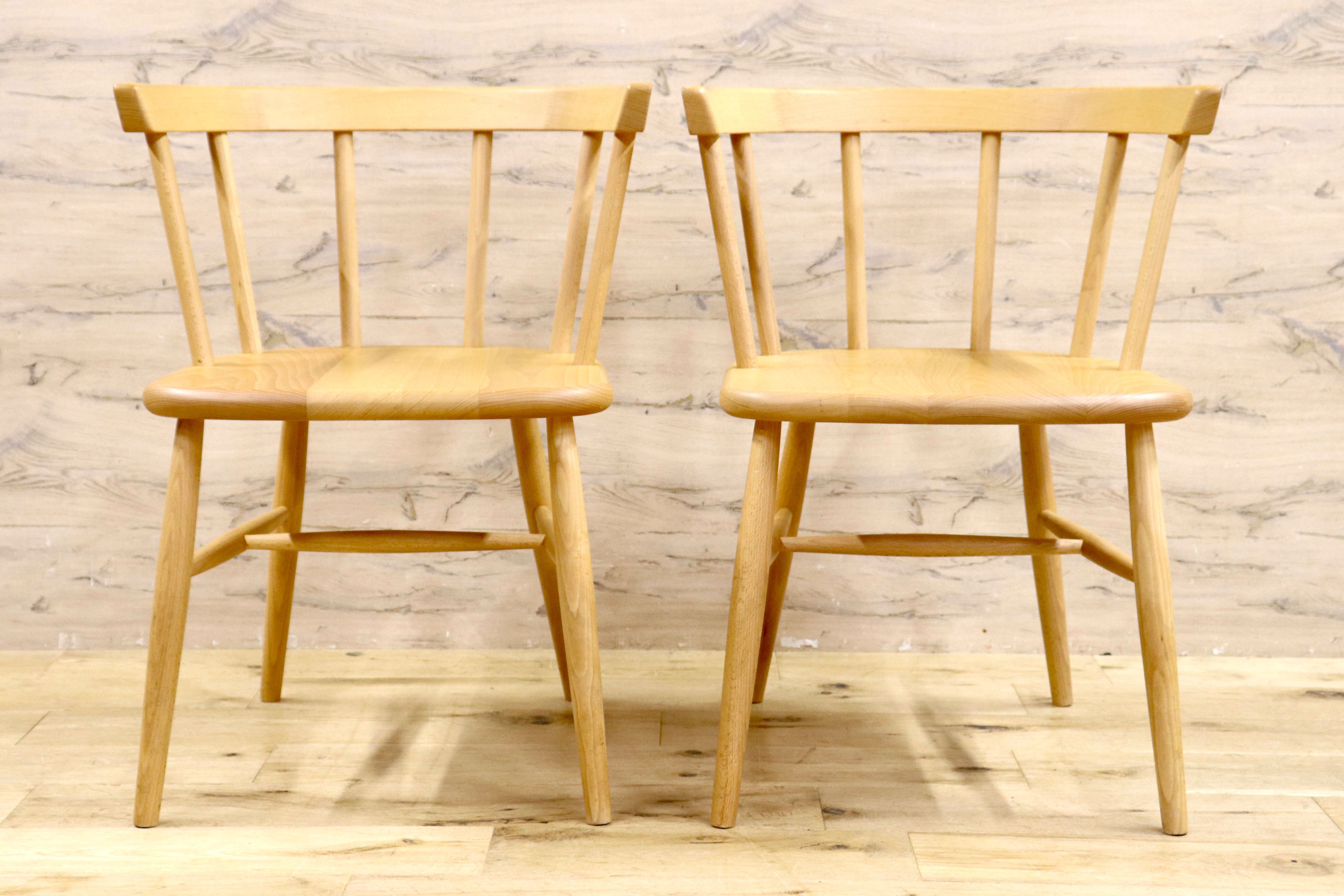 GMIH263F○KINOSHITA / キノシタ calore ダイニングチェア 2脚セット セミアームチェア 椅子 シンプル ナチュラル 木製家具 北欧スタイル