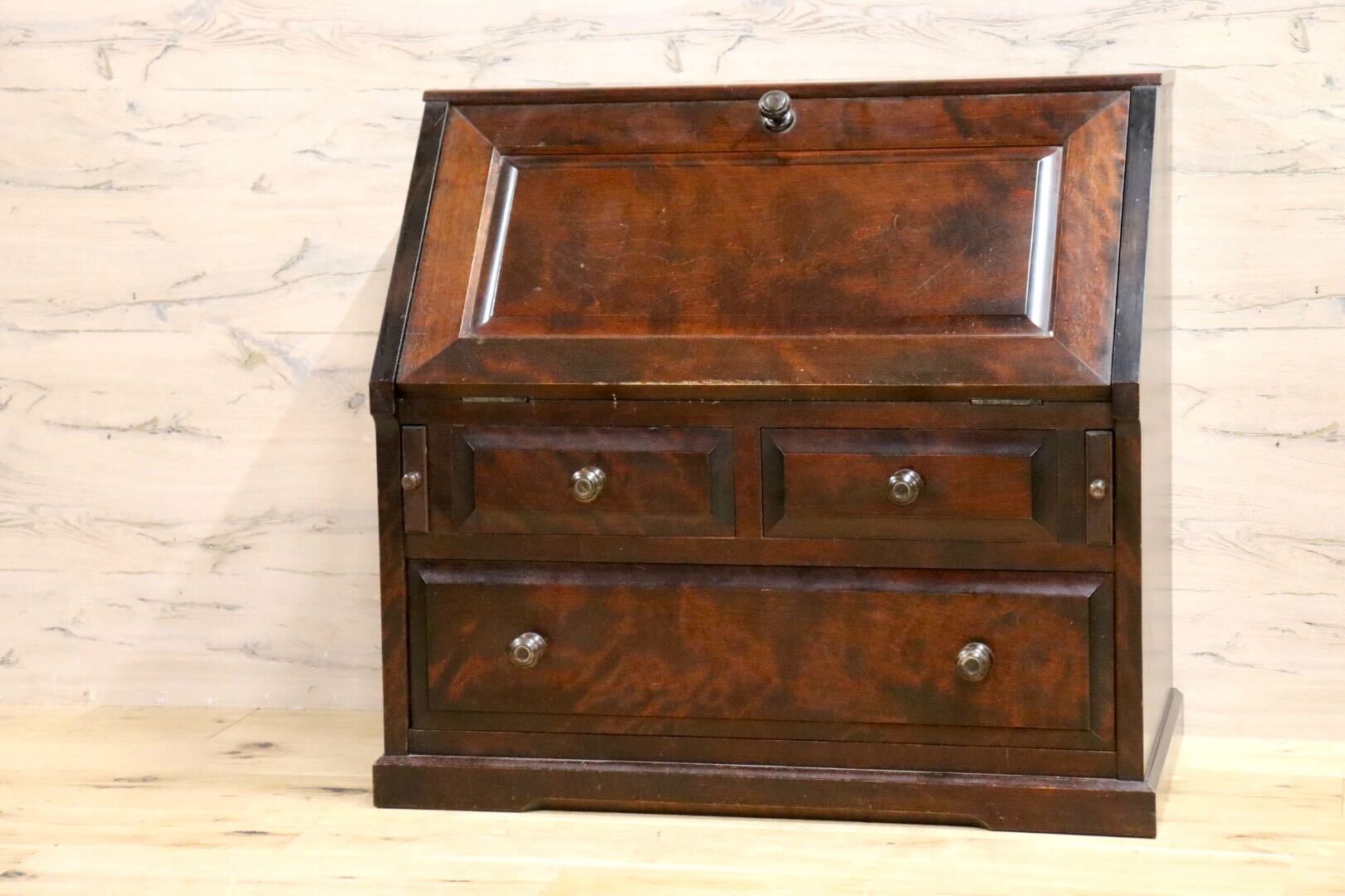 GMHS263○北海道民芸家具 座ビューロー ライティングビューロー 書斎机  