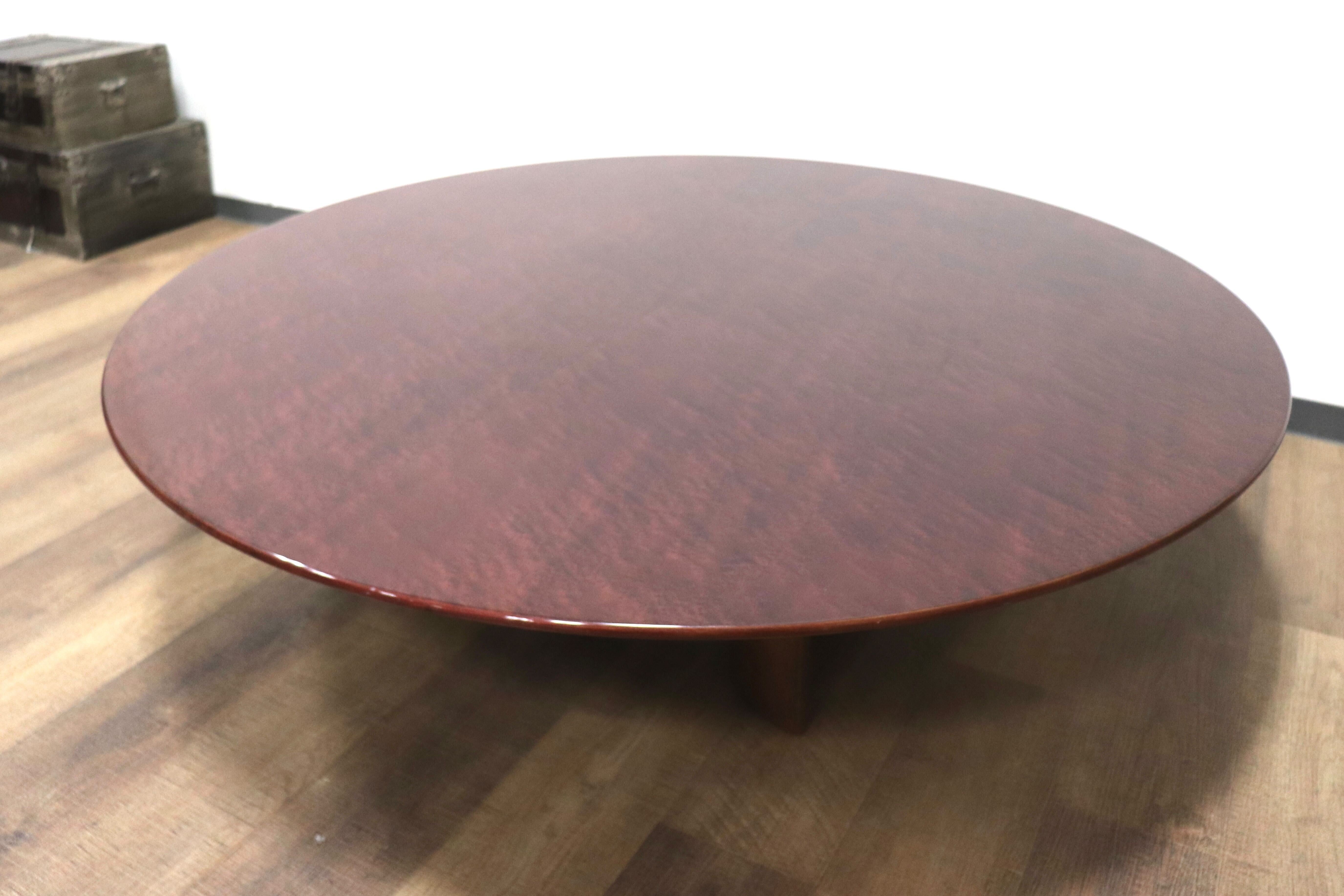 GMGK172○Saporiti Italia / サポリティ イタリア バーズアイメープル ラウンドテーブル リビングテーブル 座卓 モダン 希少 定価約40万