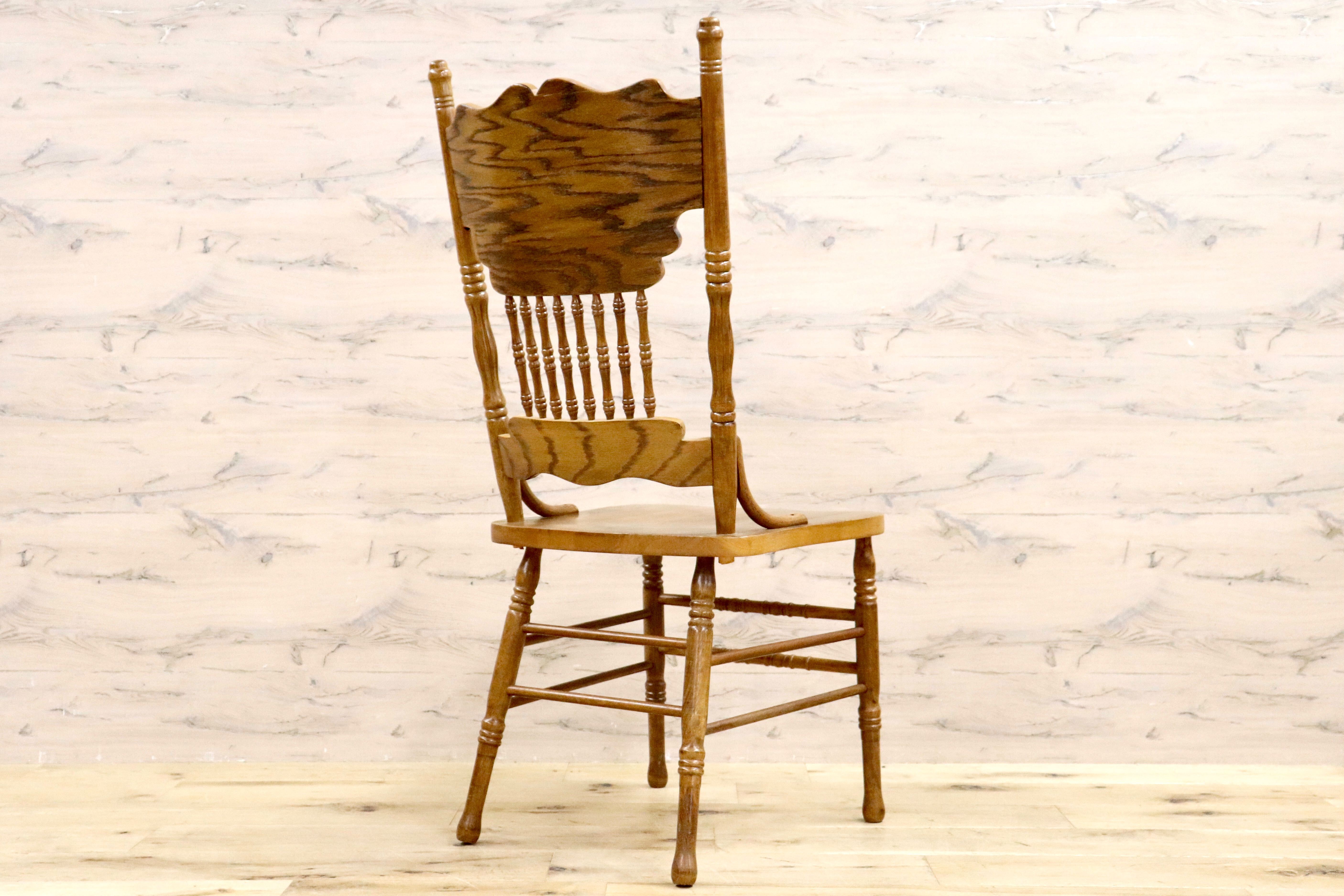 GMHK409B○IDC大塚家具 shin leeシンリー アンティーク 木製 ダイニングチェア 椅子 ウィンザーチェア 彫刻 カントリー 定価約10万