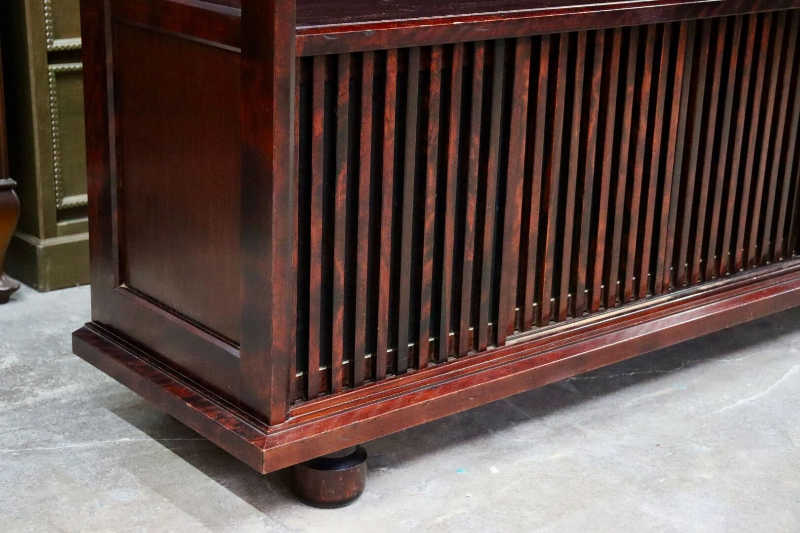 GMIS532○九州民芸家具 茶棚 飾り棚 サイドボード リビングボード キャビネット ミズメザクラ 和家具 和モダン 古民家 定価約45万