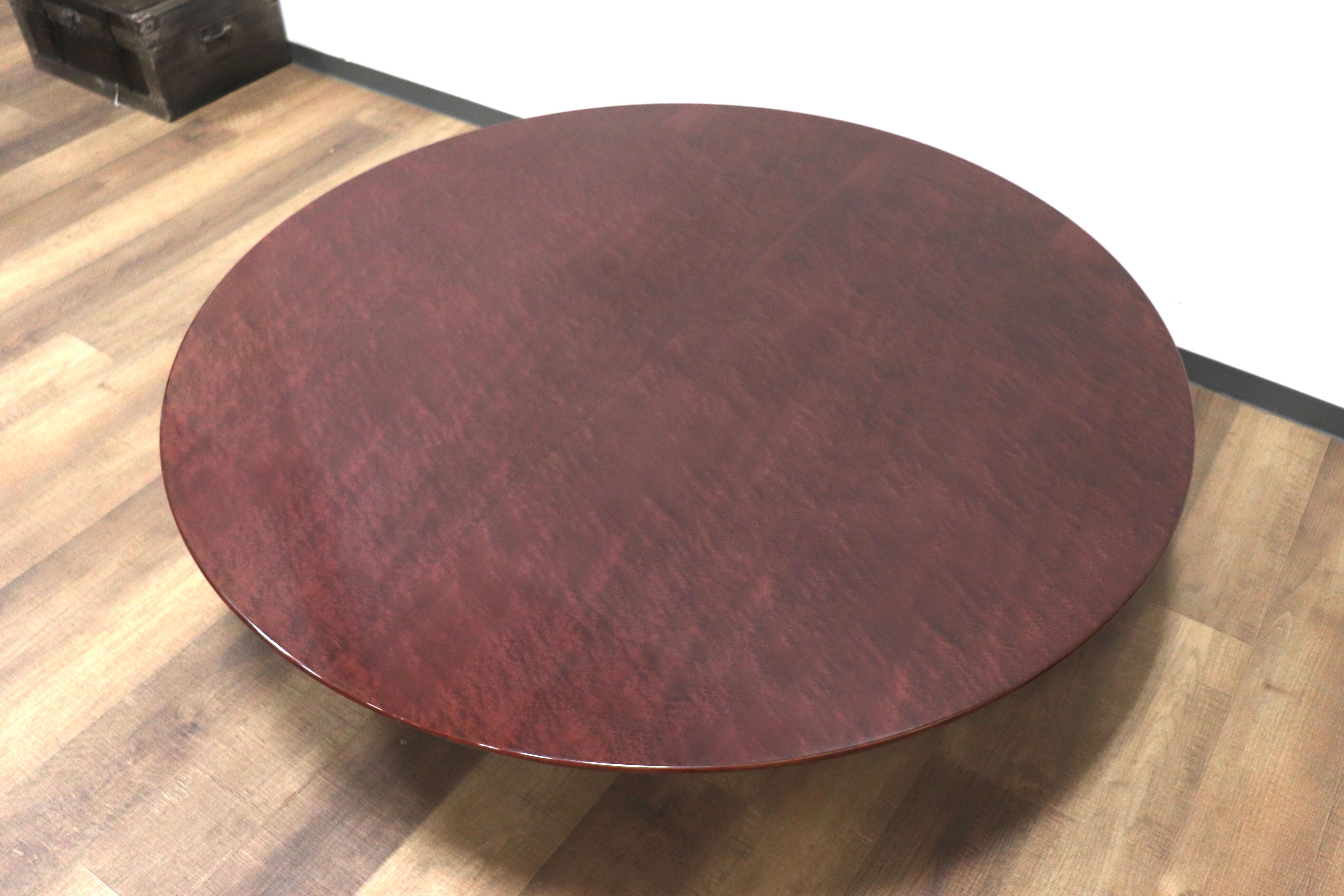 GMGK172○Saporiti Italia / サポリティ イタリア バーズアイメープル ラウンドテーブル リビングテーブル 座卓 モダン 希少 定価約40万