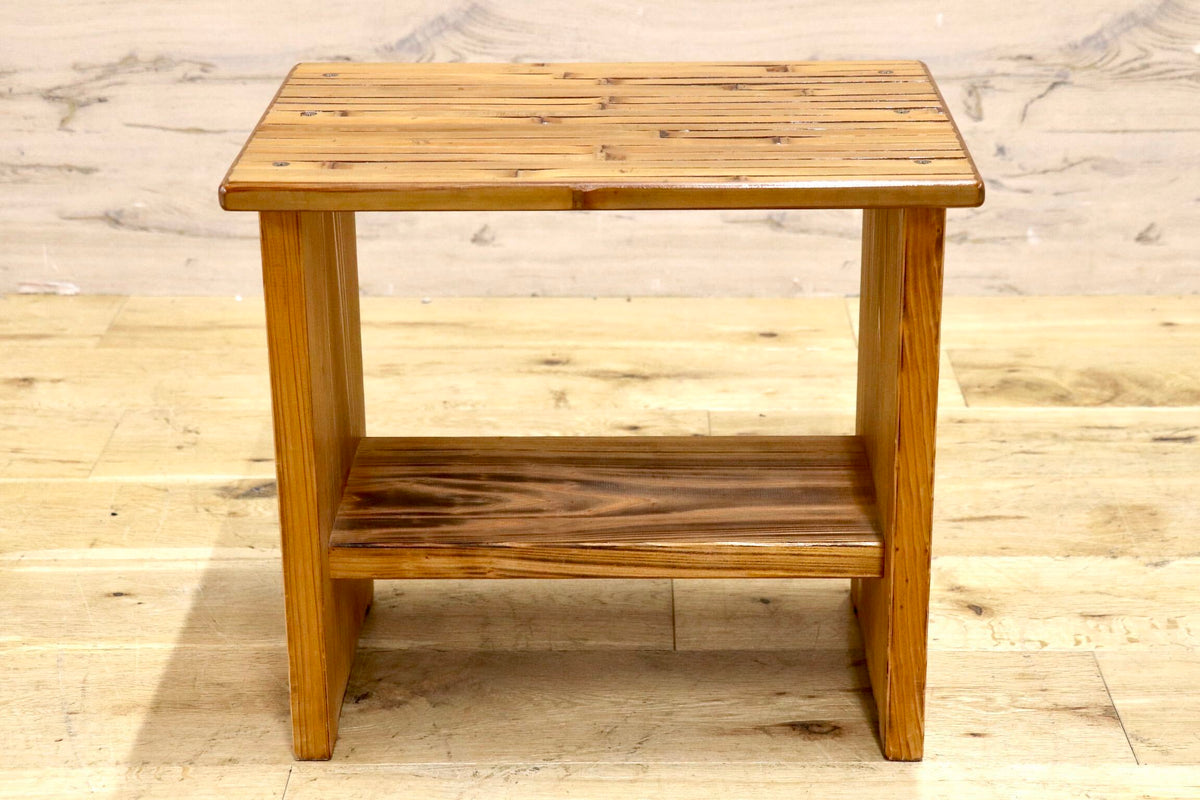 GMJK463A◯梅里竹芸 Umezato Bamboo Craft 竹家具 スツール 花台 ディスプレイラック 工芸品 バンブー 宮崎 高級 健康椅子
