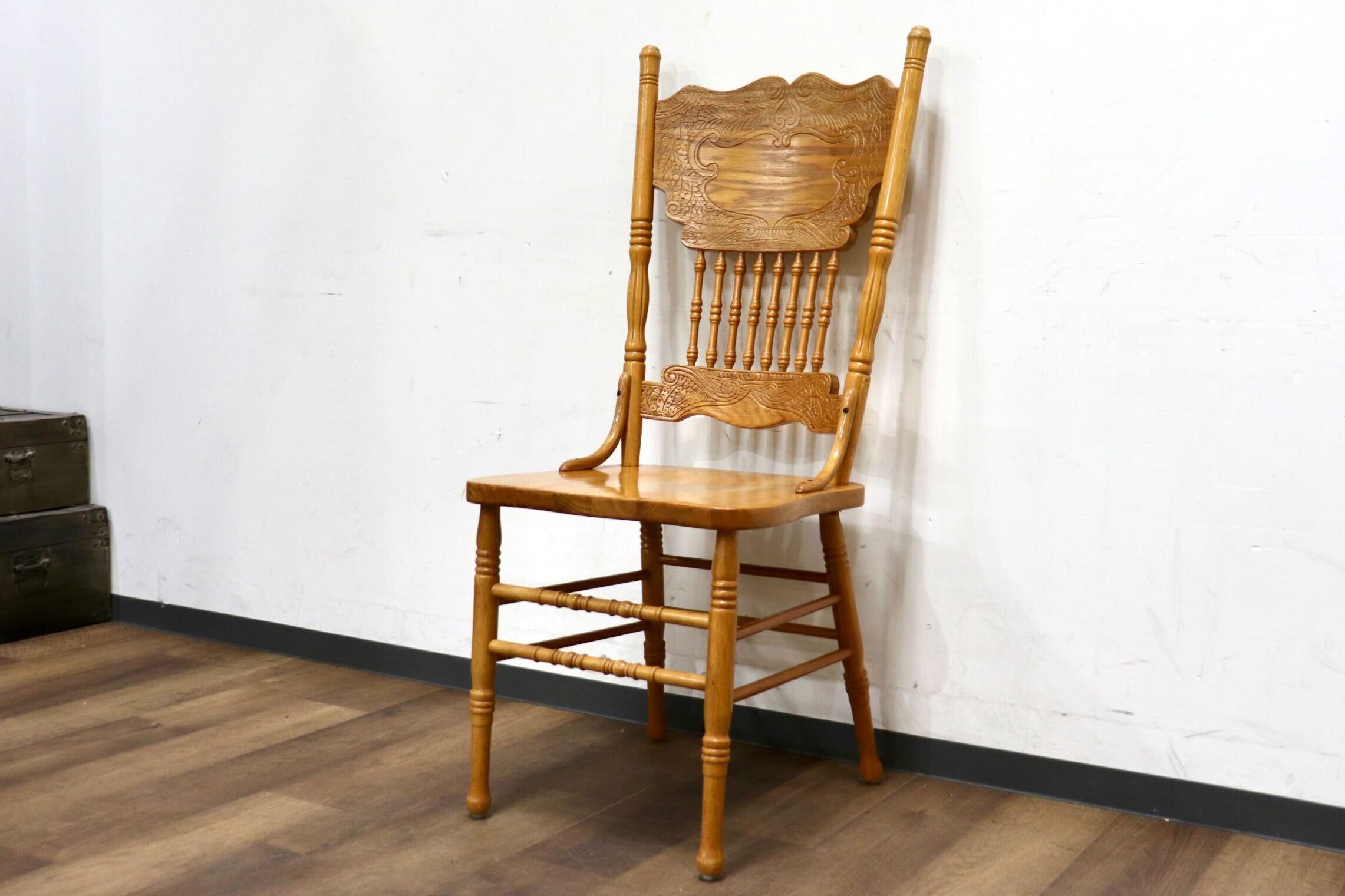 GMHH423A○Shin Lee / シンリー ダイニングチェア 食卓椅子 ハイバック オーク材 彫刻 カントリーアンティーク IDC大塚家具