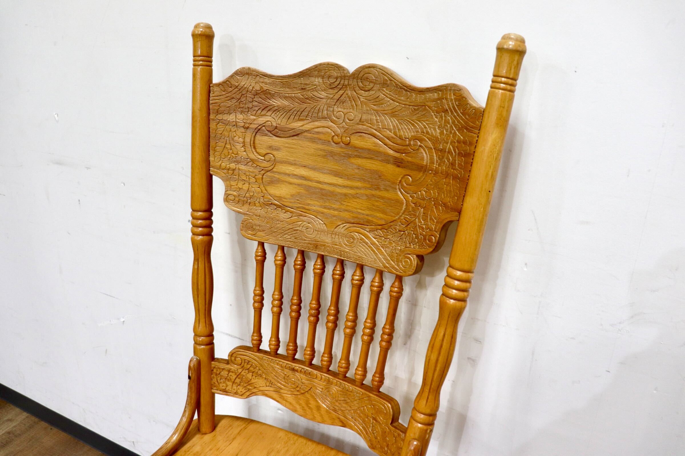 GMHH423A○Shin Lee / シンリー ダイニングチェア 食卓椅子 ハイバック オーク材 彫刻 カントリーアンティーク IDC大塚家具