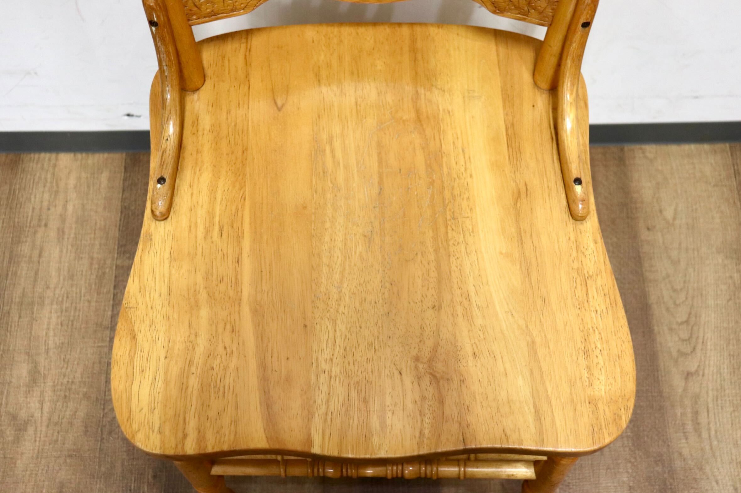 GMHH423A○Shin Lee / シンリー ダイニングチェア 食卓椅子 ハイバック オーク材 彫刻 カントリーアンティーク IDC大塚家具