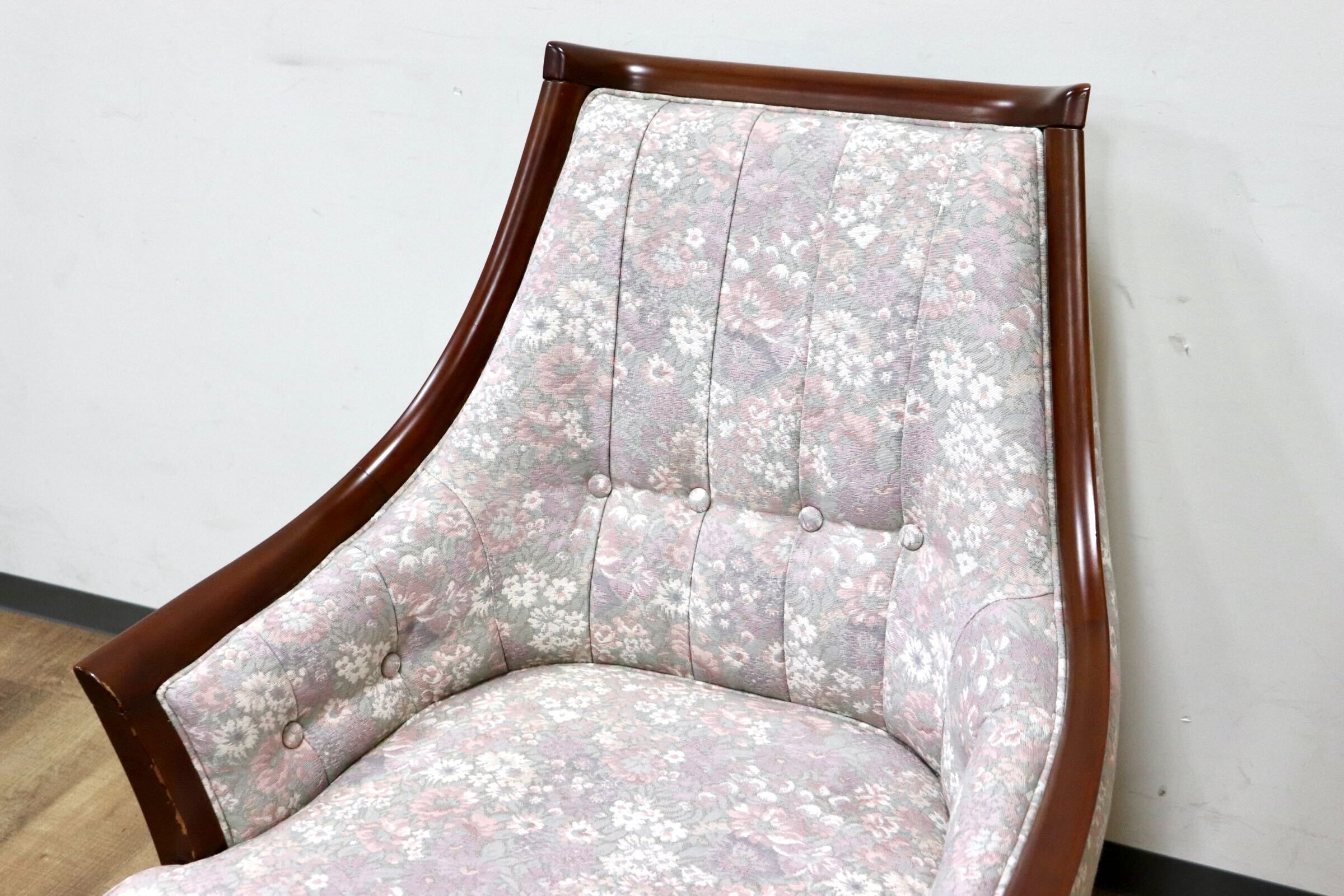 GMHS60A○maruni / マルニ 地中海 サランテ 1人掛けソファ シングルソファ アームソファ ファブリック 花柄 応接 エレガント 定価約18万