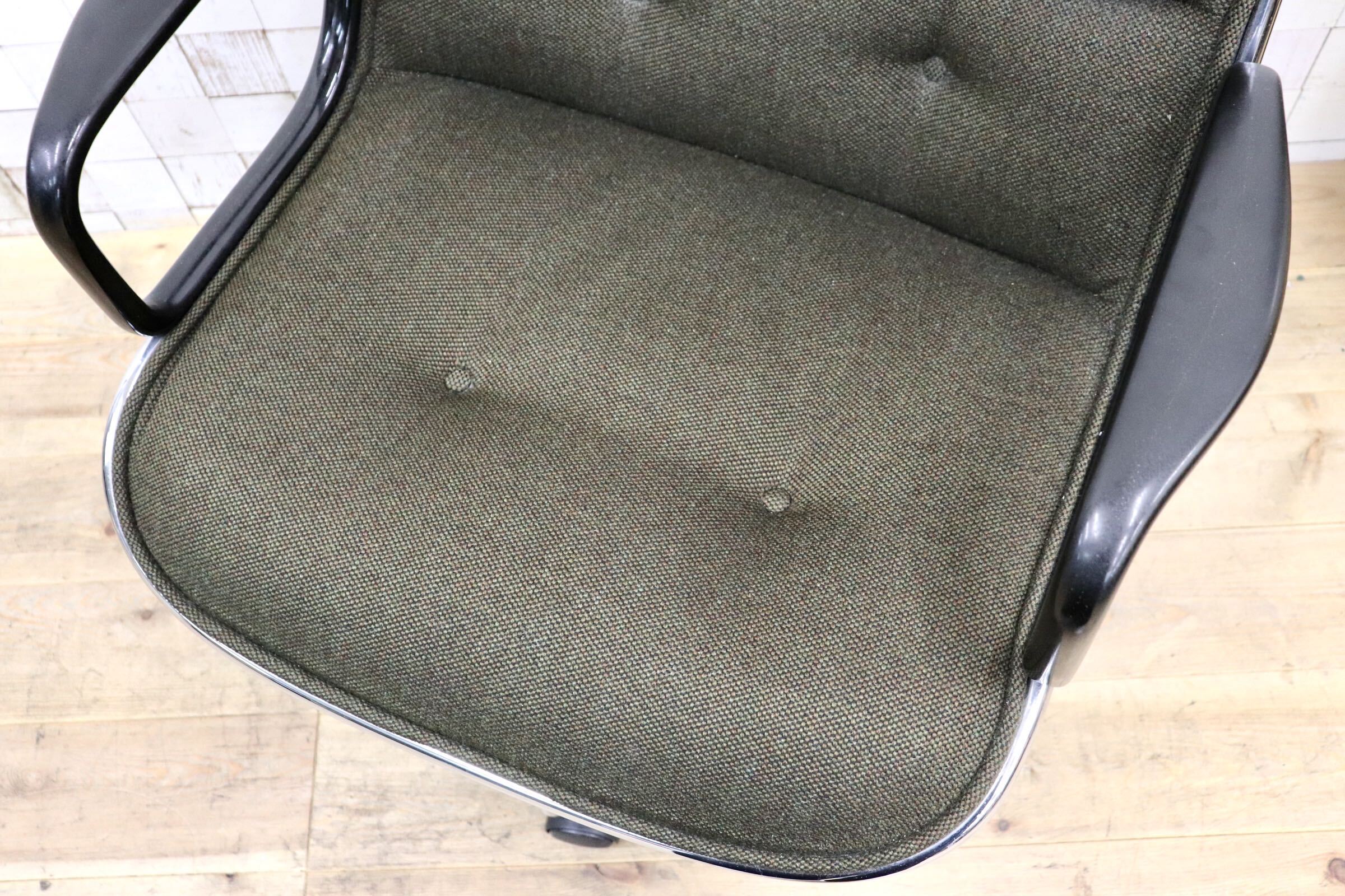 GMJK174J〇Pollock / ポロックチェア ヴィンテージ デスクチェア モスグリーン ミッドセンチュリー デザイナーズ KOKUYOリペア 名作椅子