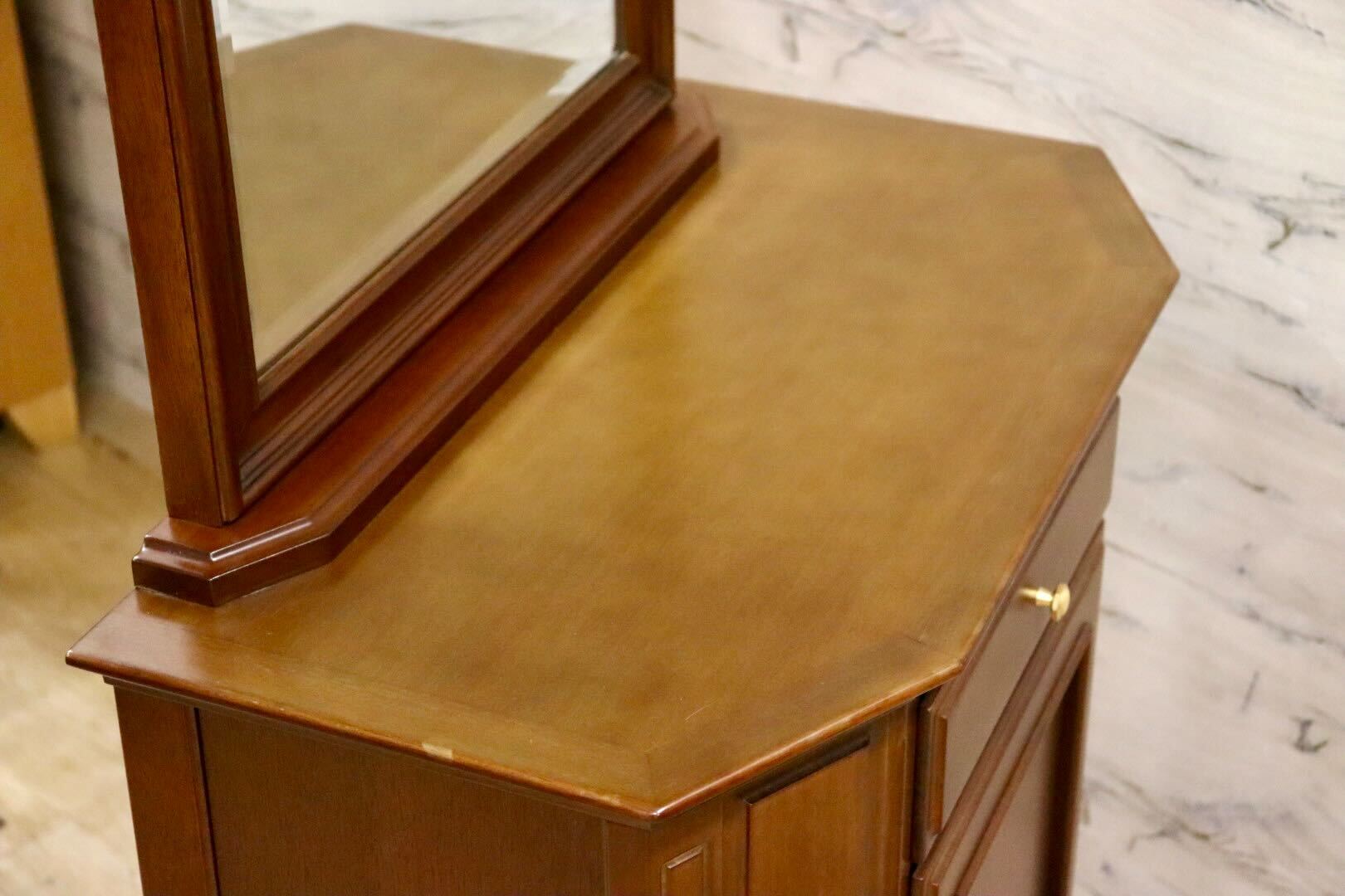 GMHS261○maruni / マルニ 地中海 ミラーバックキャビネット ドレッサー 鏡台 化粧台 姿見 ヨーロピアン クラシック 展示品