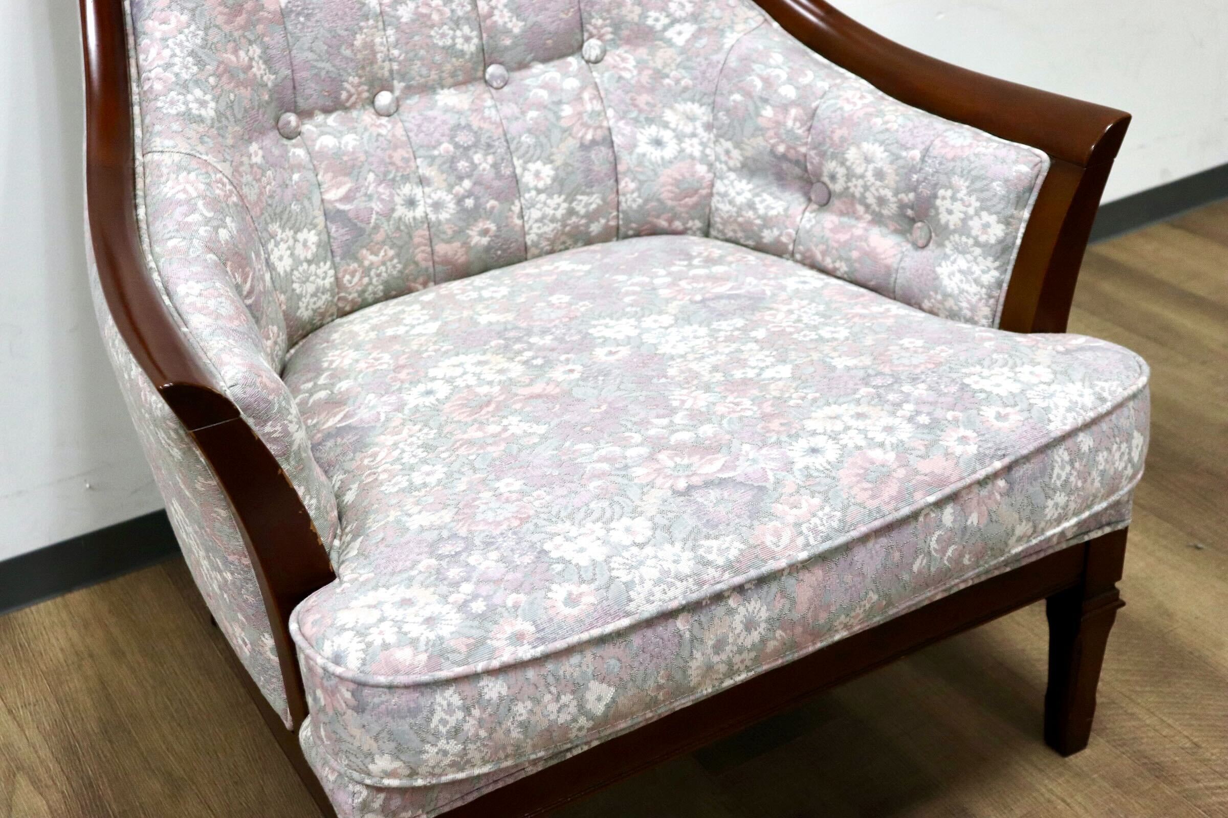 GMHS60A○maruni / マルニ 地中海 サランテ 1人掛けソファ シングルソファ アームソファ ファブリック 花柄 応接 エレガント 定価約18万