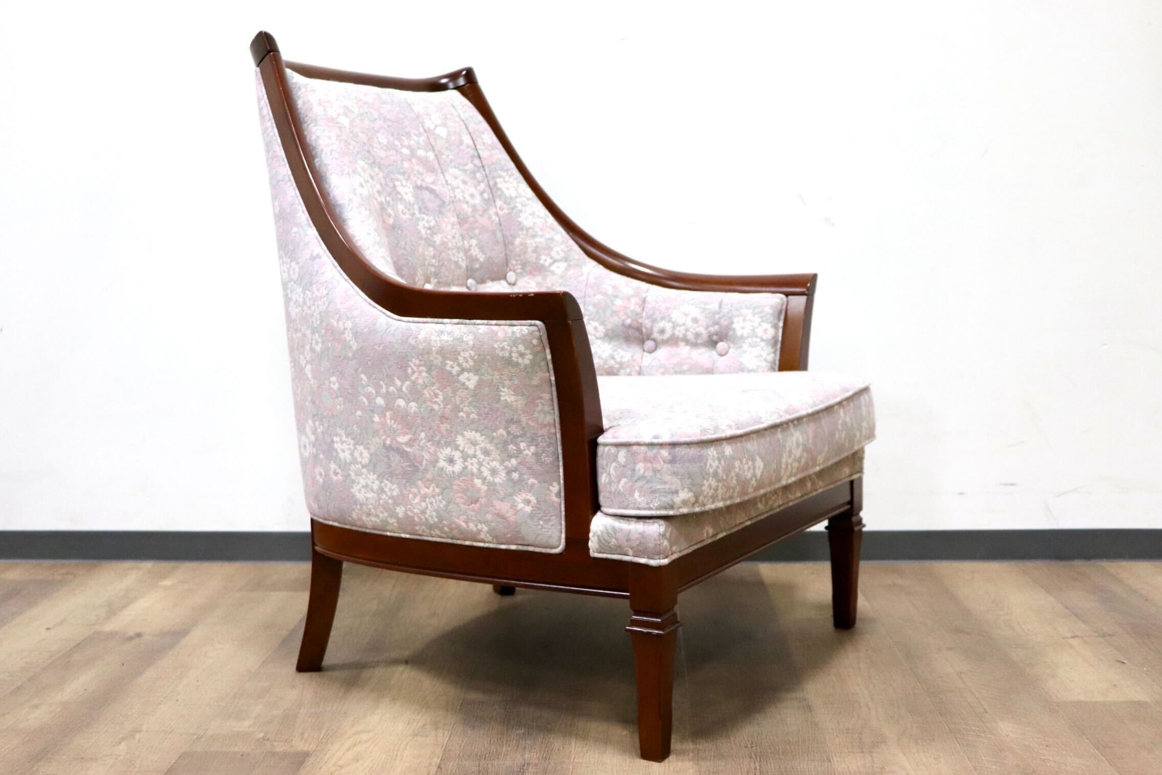 GMHS60A○maruni / マルニ 地中海 サランテ 1人掛けソファ シングルソファ アームソファ ファブリック 花柄 応接 エレガント 定価約18万