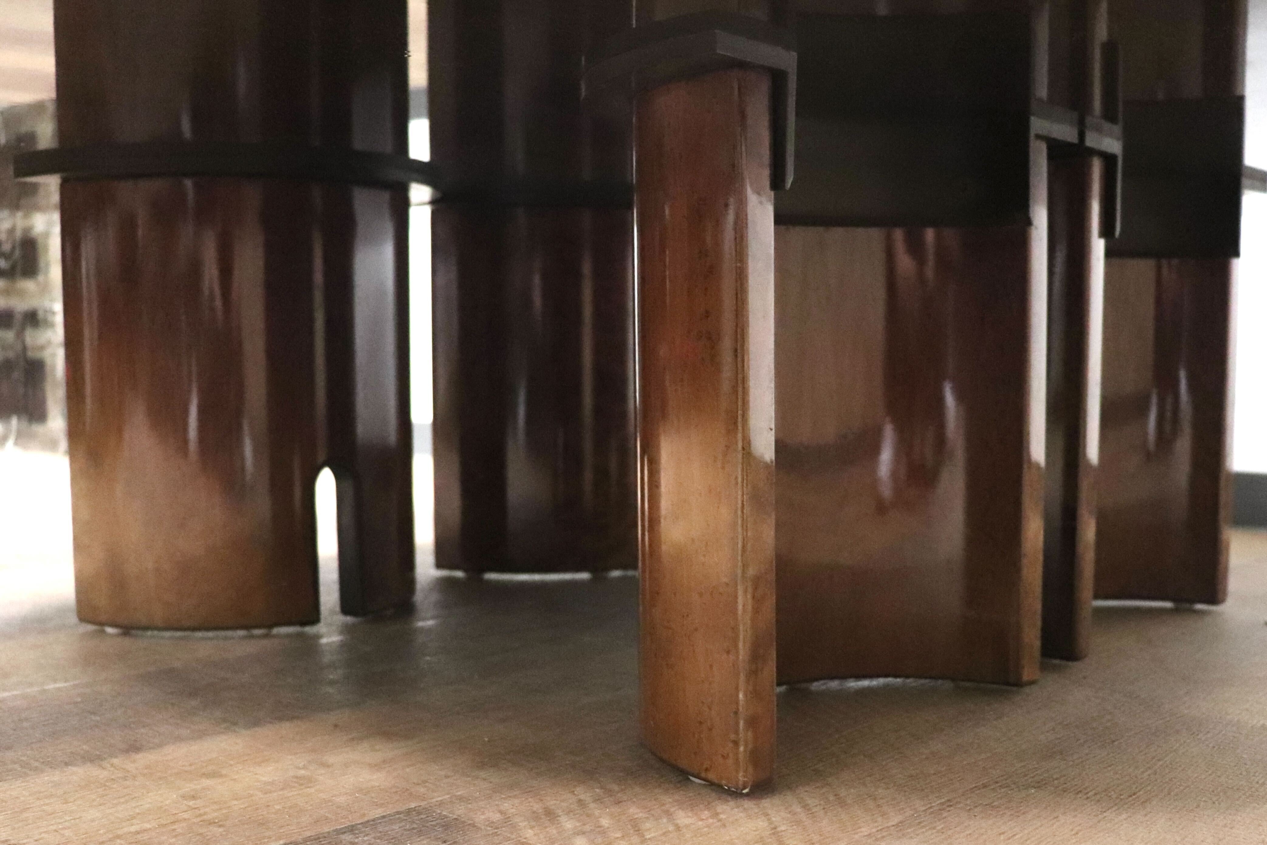 GMGK172○Saporiti Italia / サポリティ イタリア バーズアイメープル ラウンドテーブル リビングテーブル 座卓 モダン 希少 定価約40万