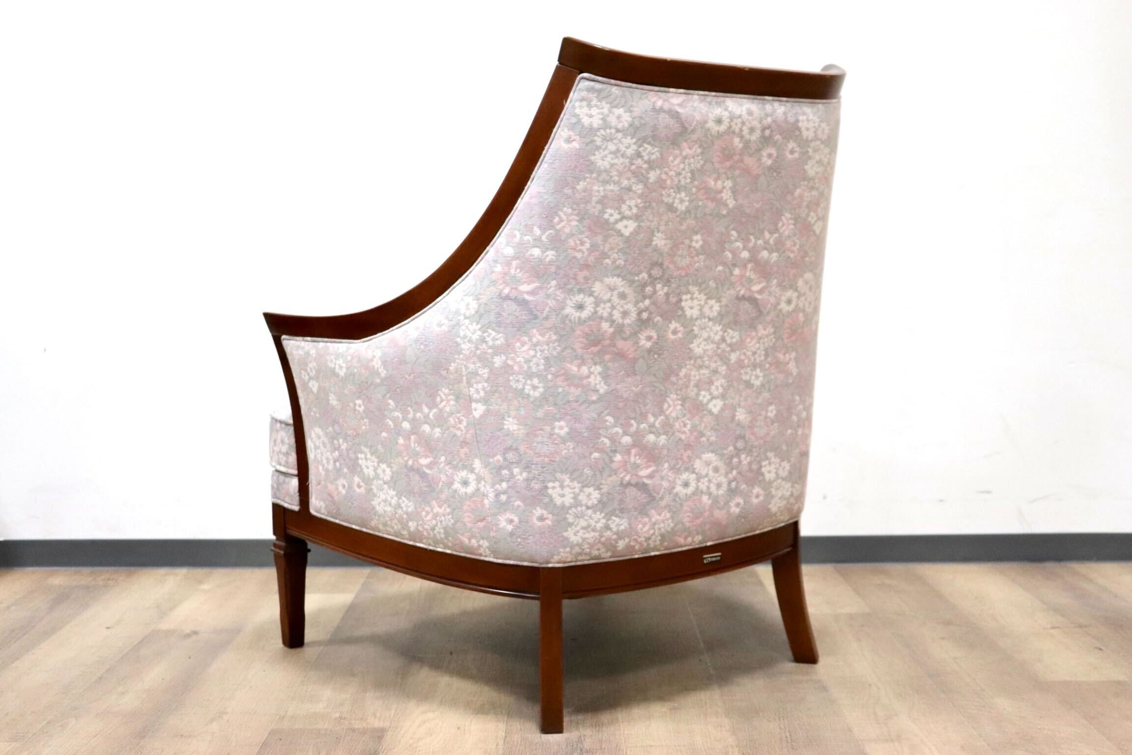 GMHS60A○maruni / マルニ 地中海 サランテ 1人掛けソファ シングルソファ アームソファ ファブリック 花柄 応接 エレガント 定価約18万