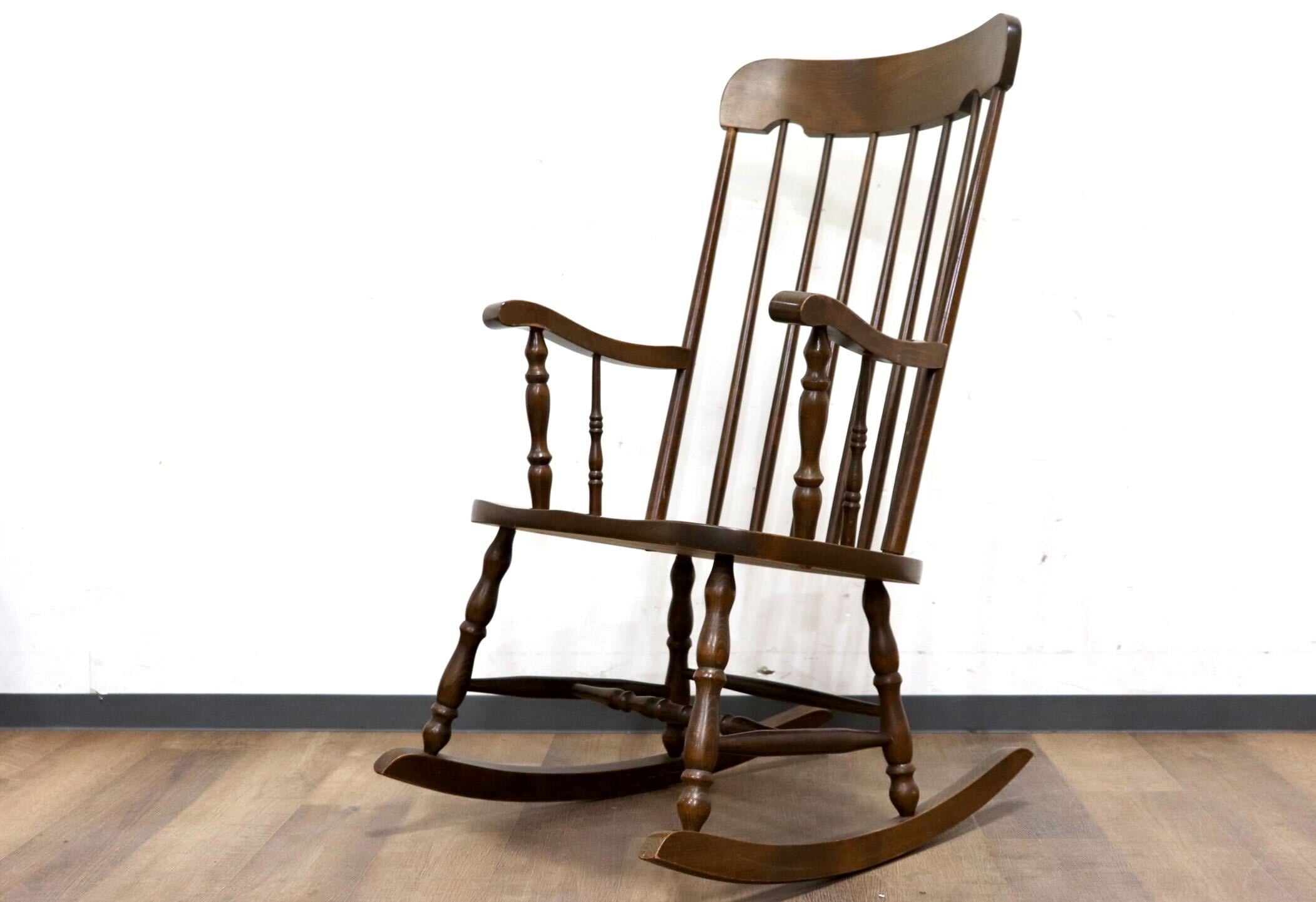 GMHK746○柏木工 / KASHIWA ロッキングチェア 揺り椅子 アームチェア 椅子 レトロ カントリー ノスタルジック アンティーク 飛騨家具