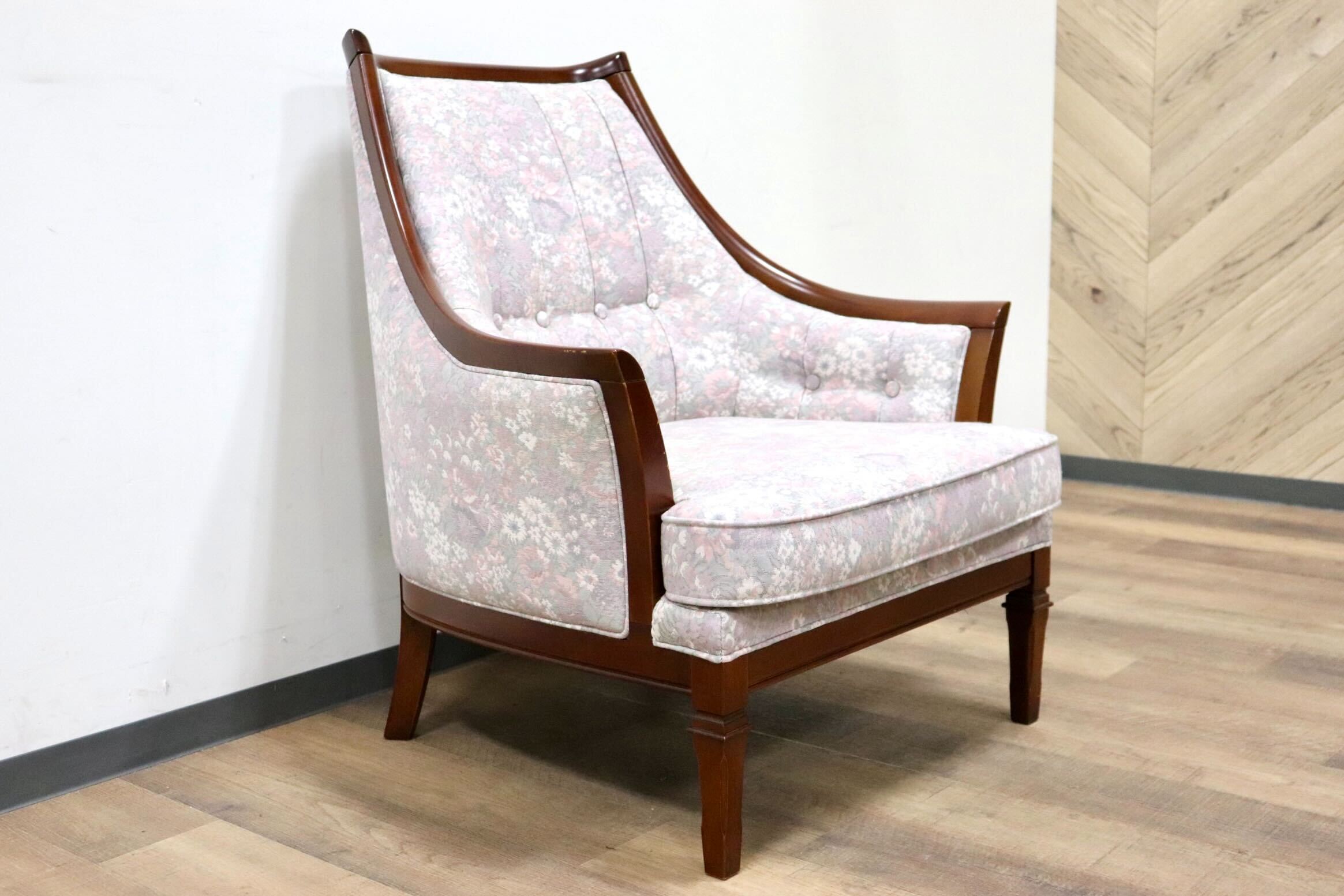 GMHS60A○maruni / マルニ 地中海 サランテ 1人掛けソファ シングルソファ アームソファ ファブリック 花柄 応接 エレガント 定価約18万