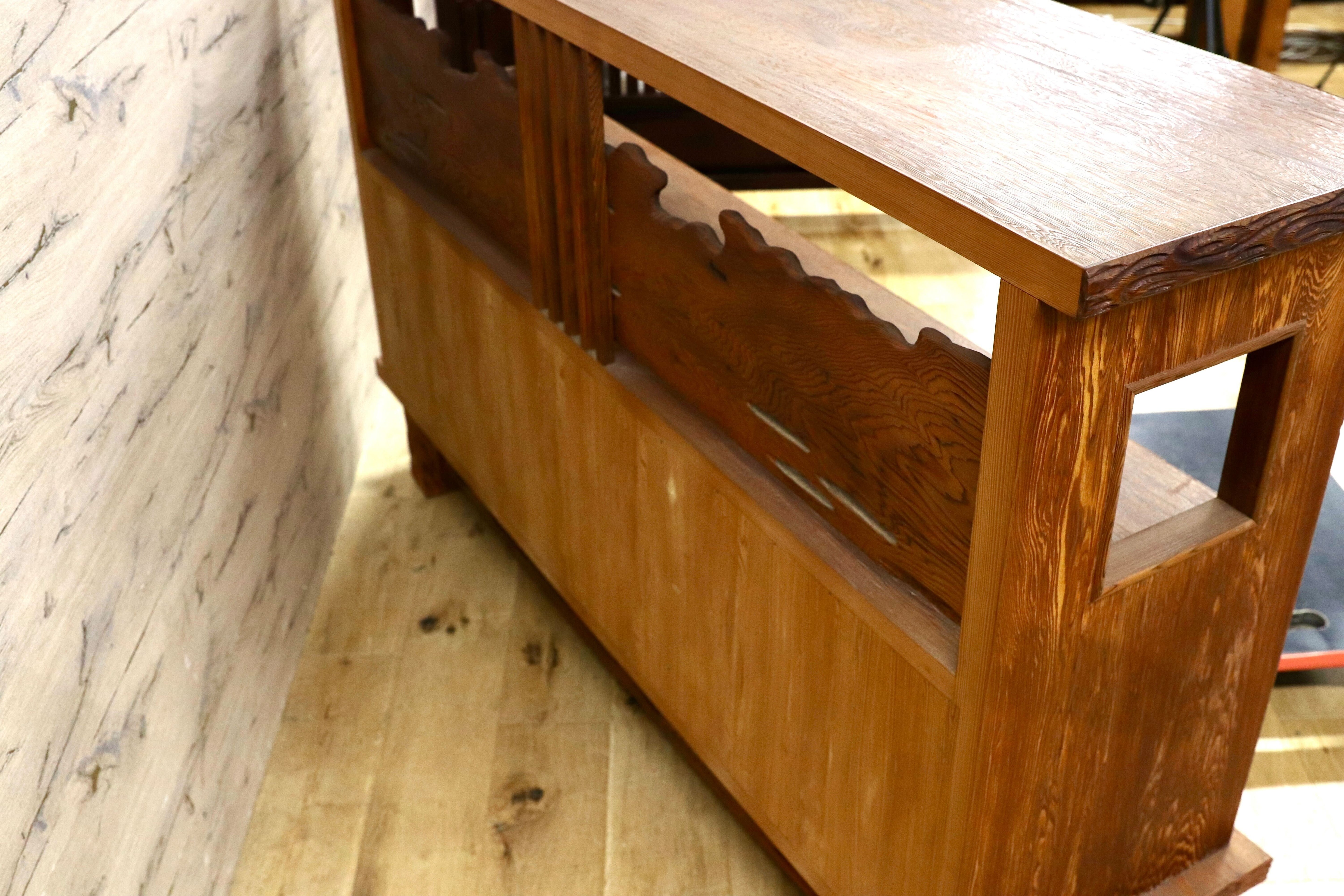 GMHS141○世界遺産屋久杉 茶棚 サイドボード リビングボード 飾り棚 キャビネット 和家具 レトロ アンティーク 座敷 和室 煎茶道具