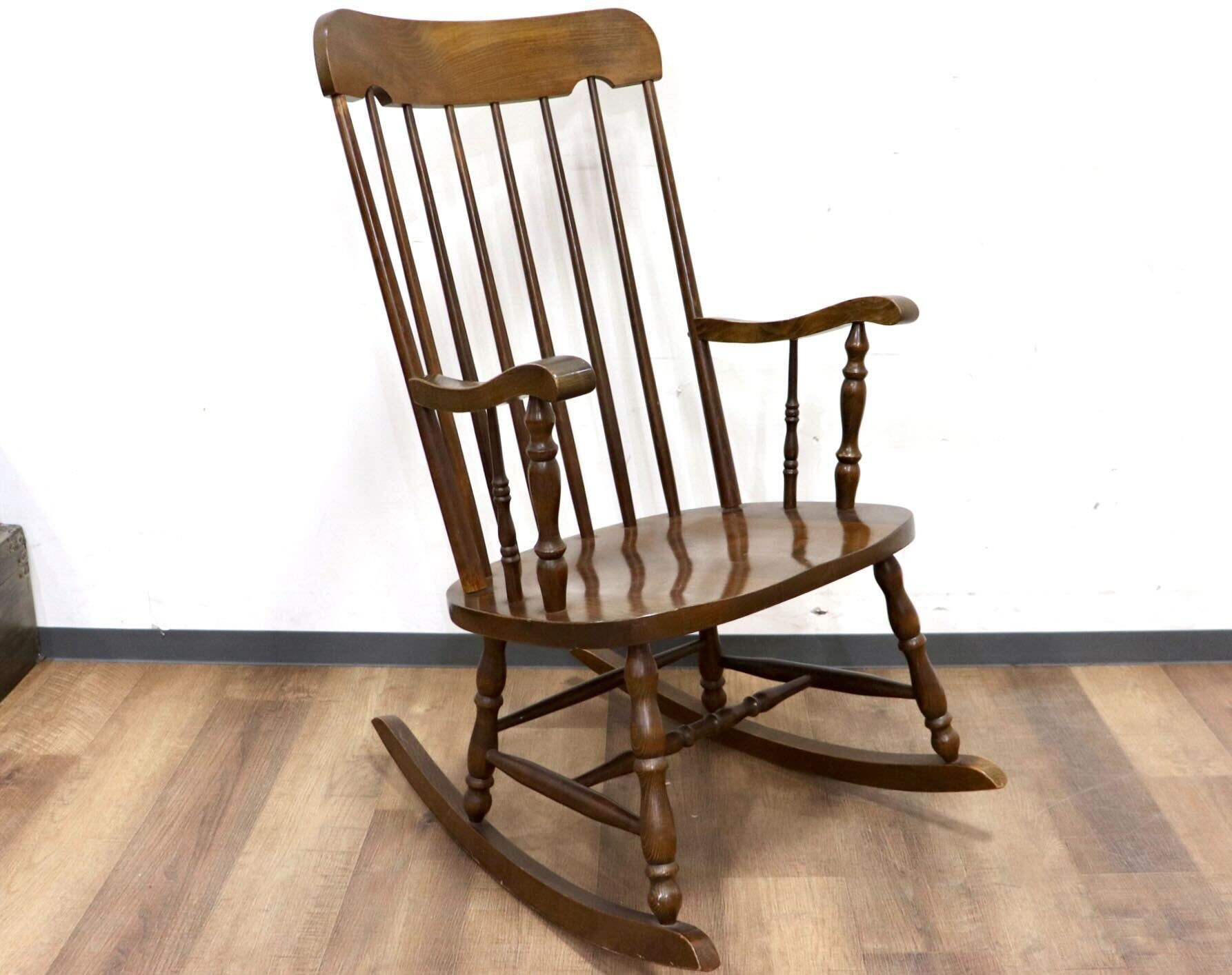 GMHK746○柏木工 / KASHIWA ロッキングチェア 揺り椅子 アームチェア 椅子 レトロ カントリー ノスタルジック アンティーク 飛騨家具