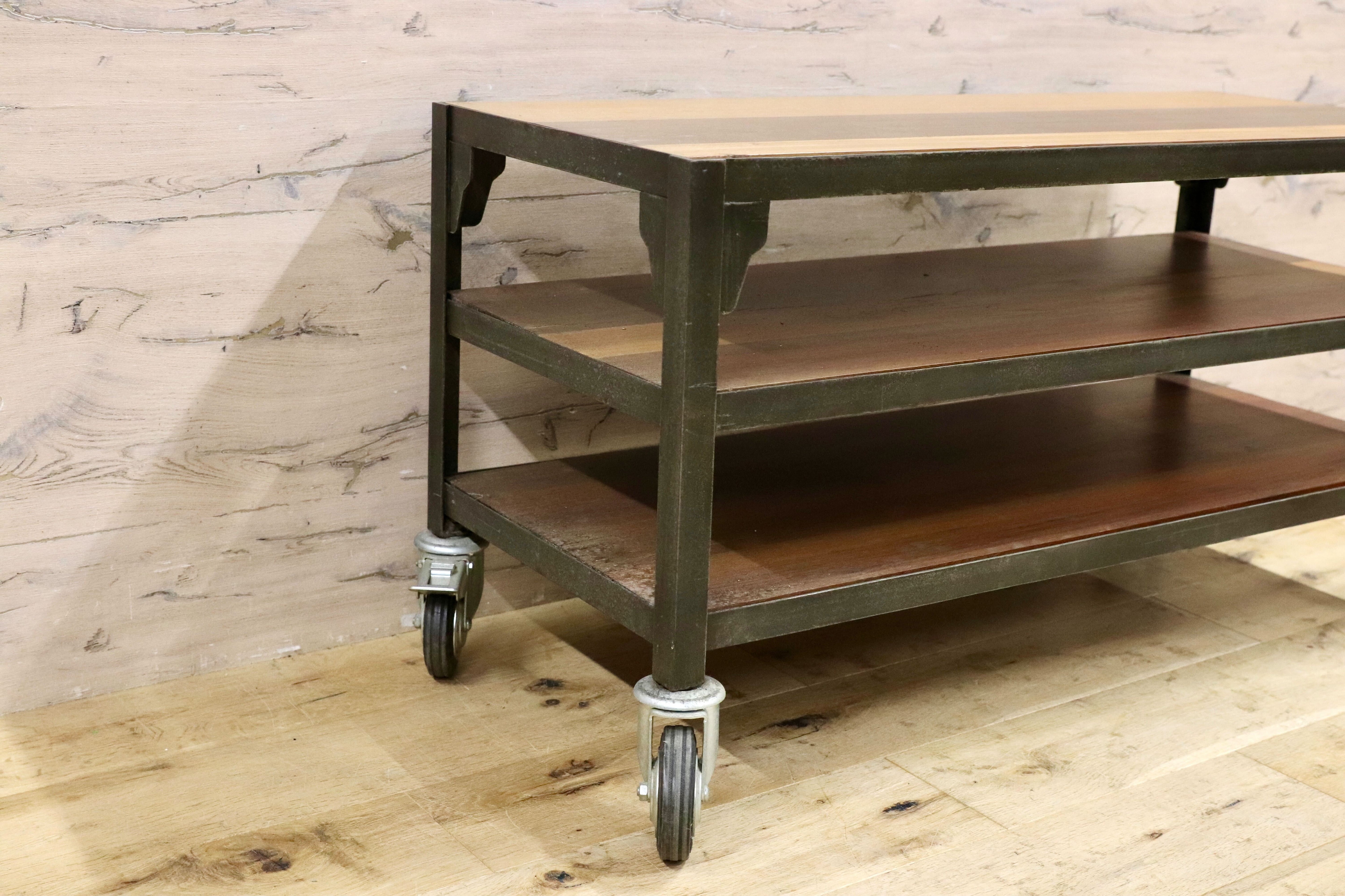 GMIK767A○unico / ウニコ LUMUER ランバー オープンシェルフ ラック キャスターラック テレビボード ローボード インダストリアル 廃番