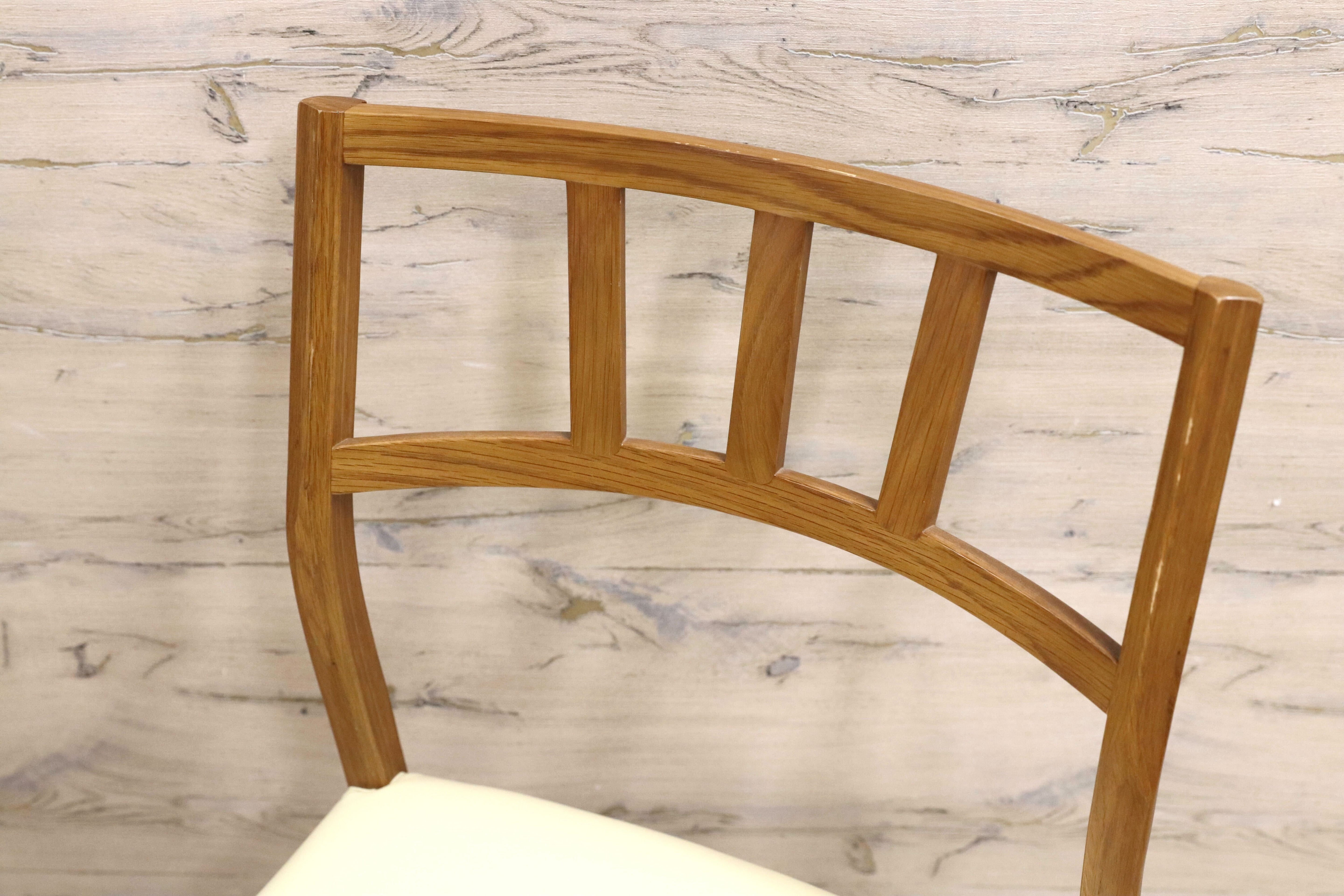 GMCN48○朝日木材加工 Krone ダイニングチェア 椅子 オーク材 合皮 北欧スタイル 希少 廃番