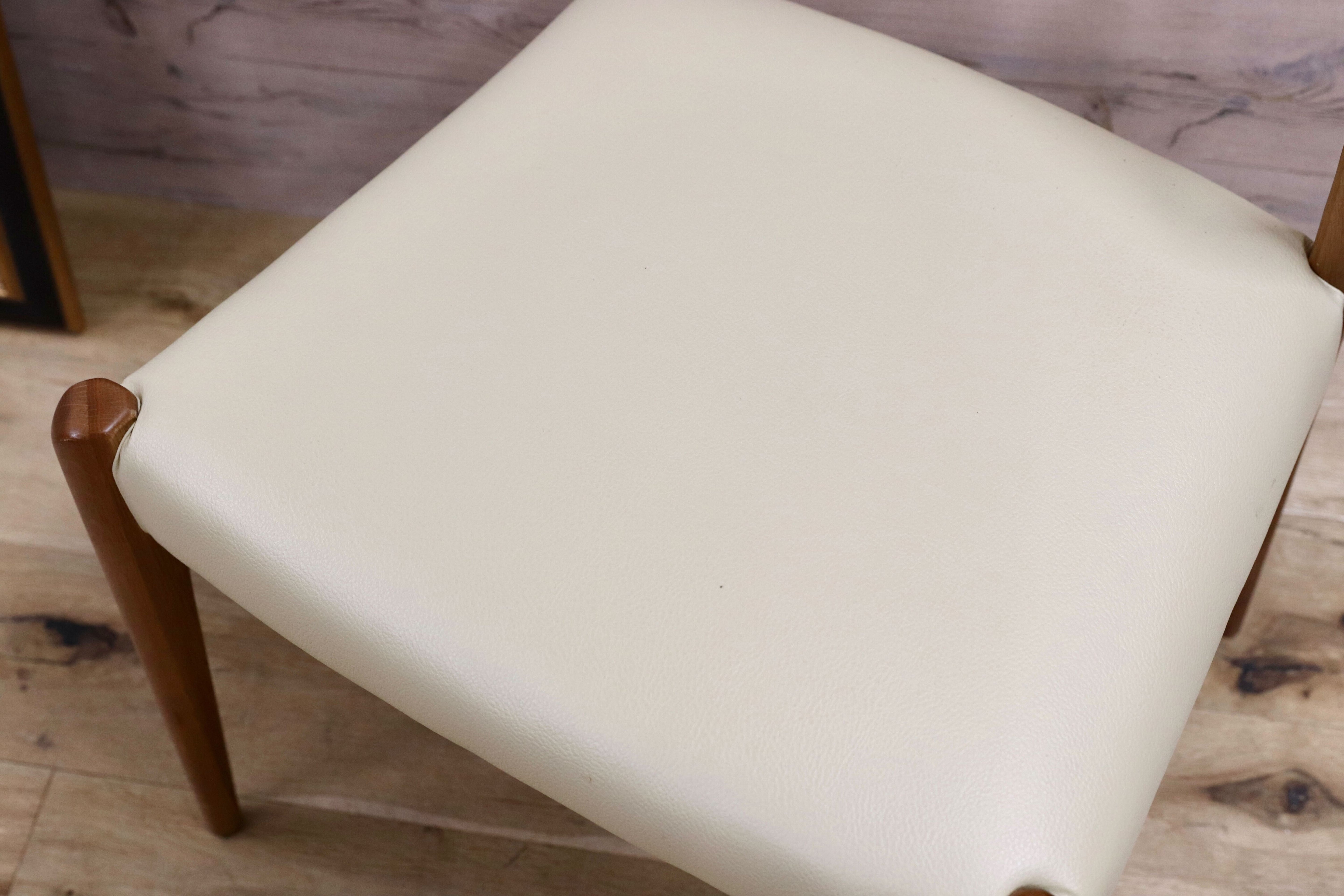 GMCN48○朝日木材加工 Krone ダイニングチェア 椅子 オーク材 合皮 北欧スタイル 希少 廃番