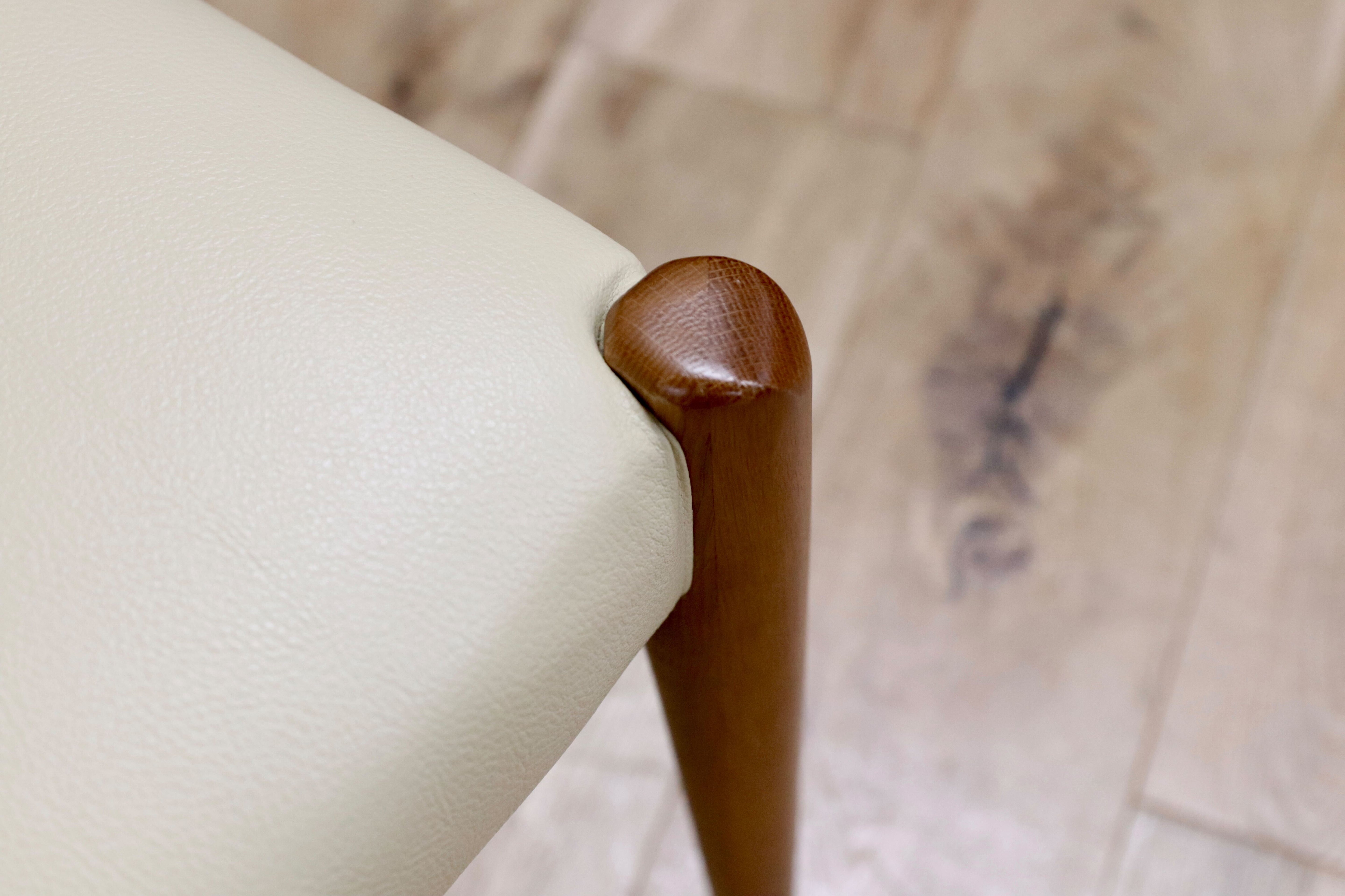 GMCN48○朝日木材加工 Krone ダイニングチェア 椅子 オーク材 合皮 北欧スタイル 希少 廃番