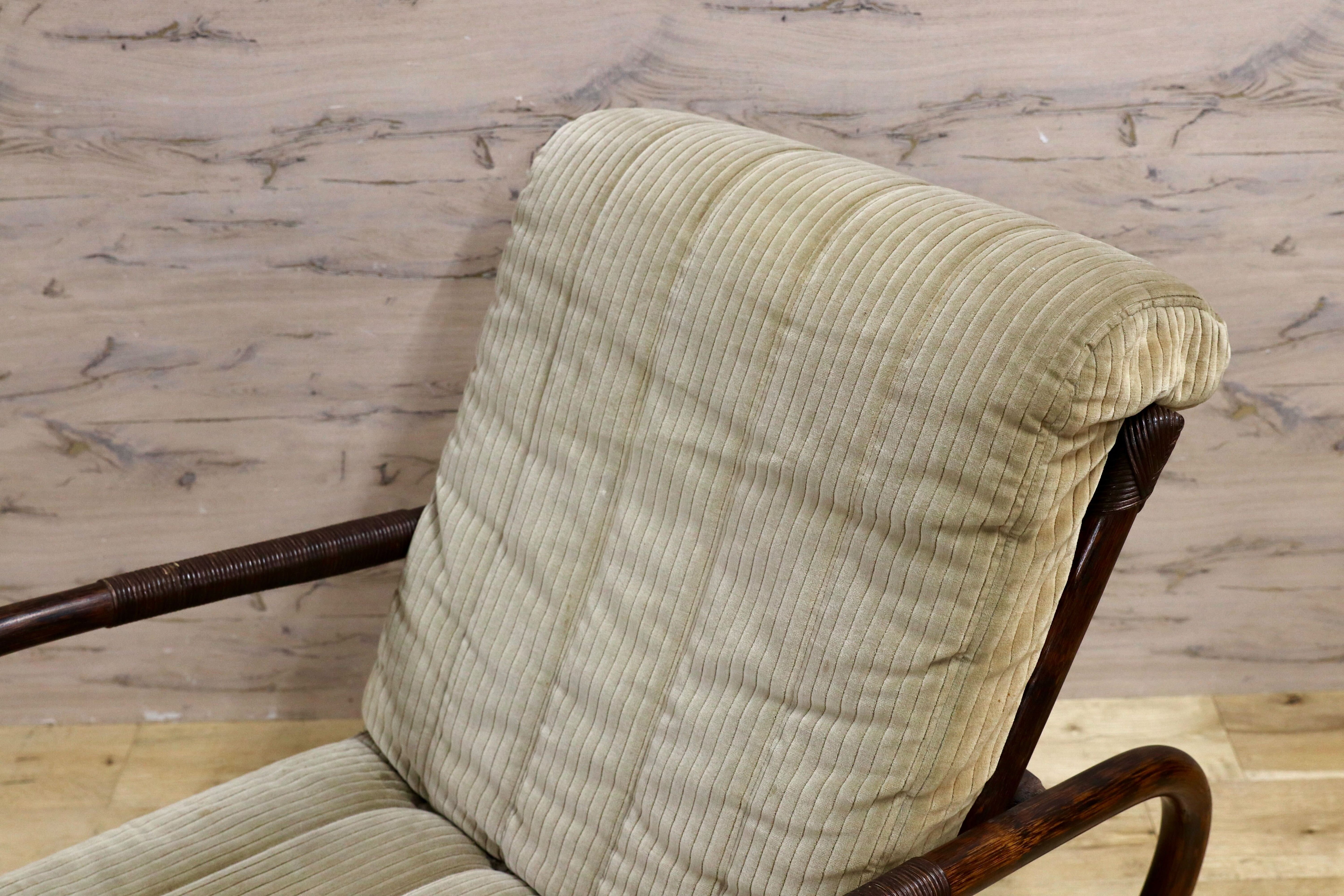 GMIK756○ヴィンテージ ロッキングチェア 揺り椅子 ラタン アジアン 和モダン レトロ アンティーク