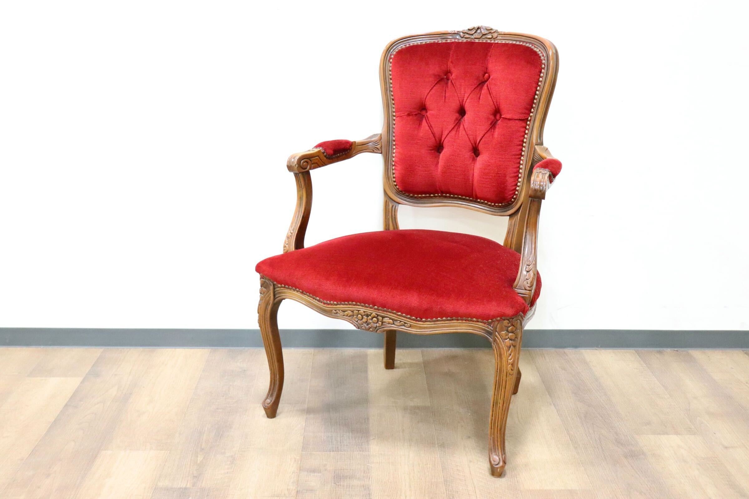 GMGH460A○イタリア製 アンティーク調 輸入家具 ヴェローナクラシック アームチェア ダイニングチェア 定価9.2万 展示品